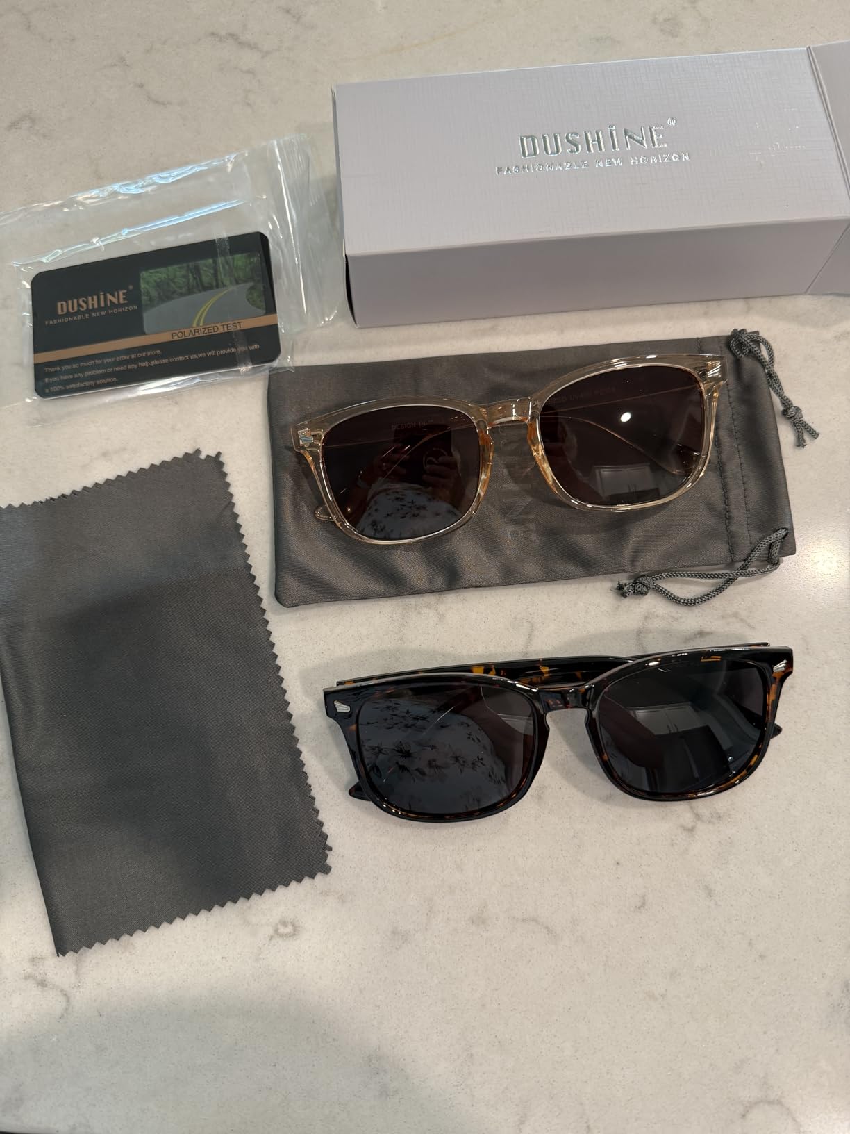 DUSHINE Polarized Sunglasses for Women Classic Retro Style UV400 Protection customer photo 2