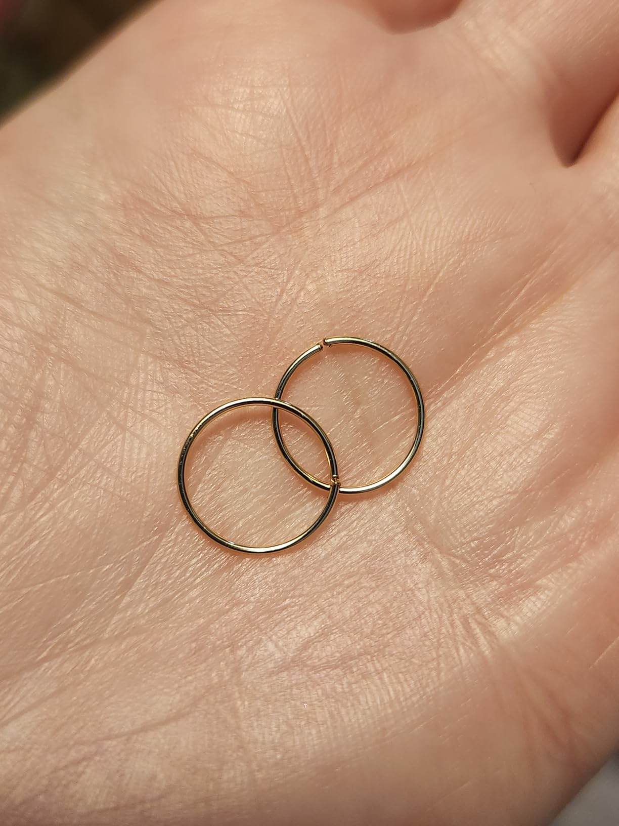 Small Gold or Sterling Silver Huggie Hoop Earrings for Women Cartilage Nose Helix Tragus customer photo 1