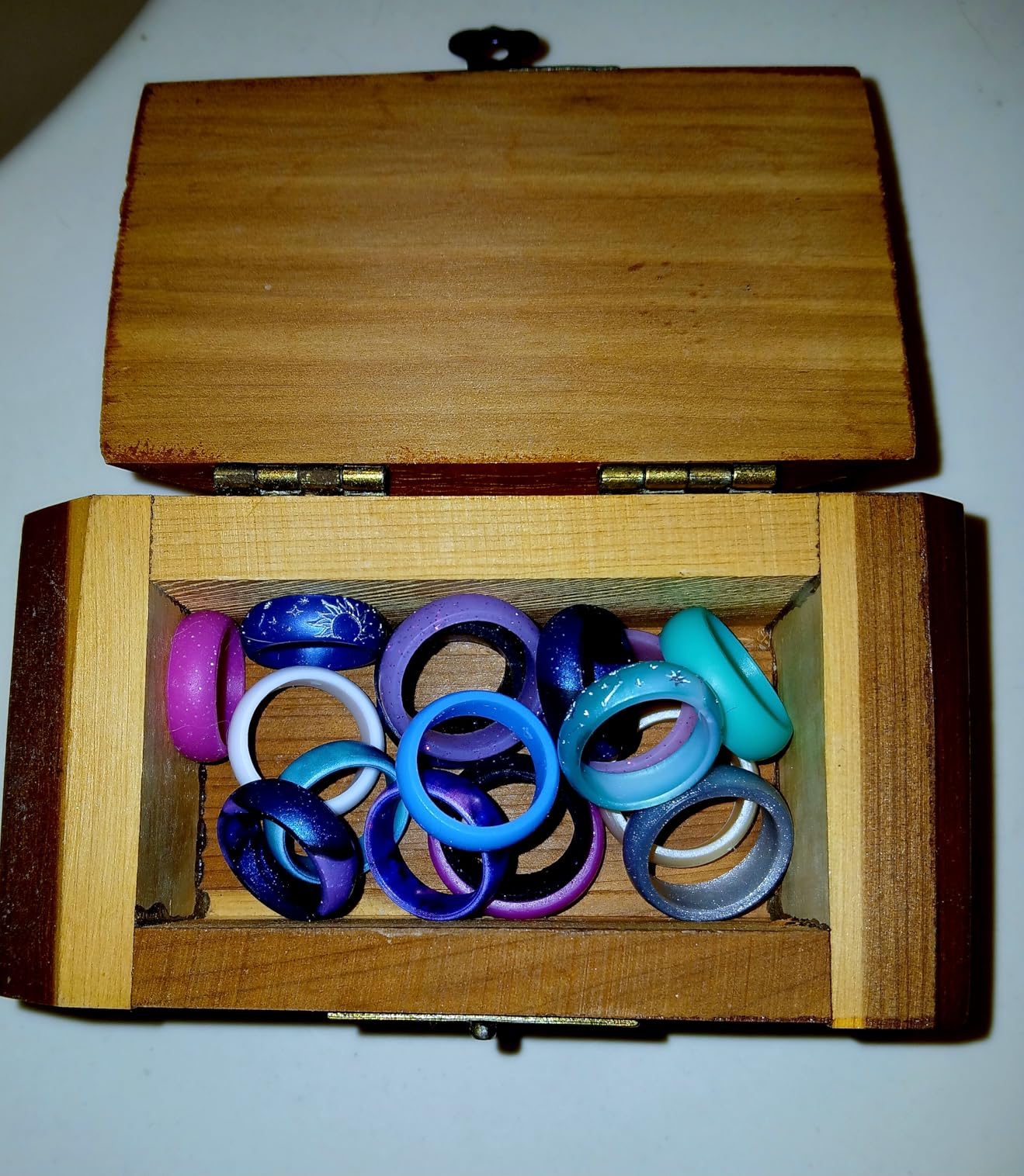 ThunderFit Silicone Bridal Rings Set for Women, Wedding Bands 5.5mm Wide customer photo 2