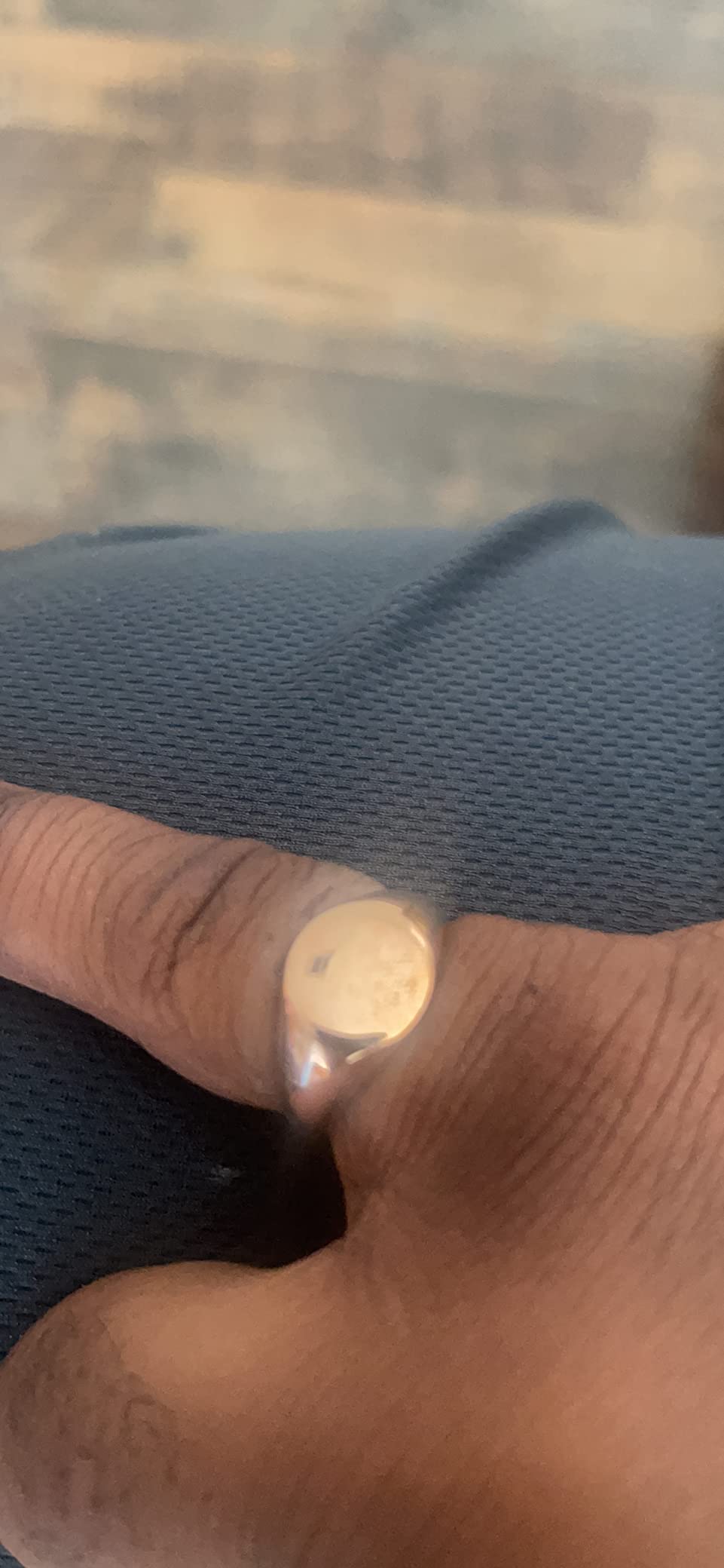 MYNENEY Stainless Steel Round Statement Pinky Signet Rings for Men Women customer photo 1