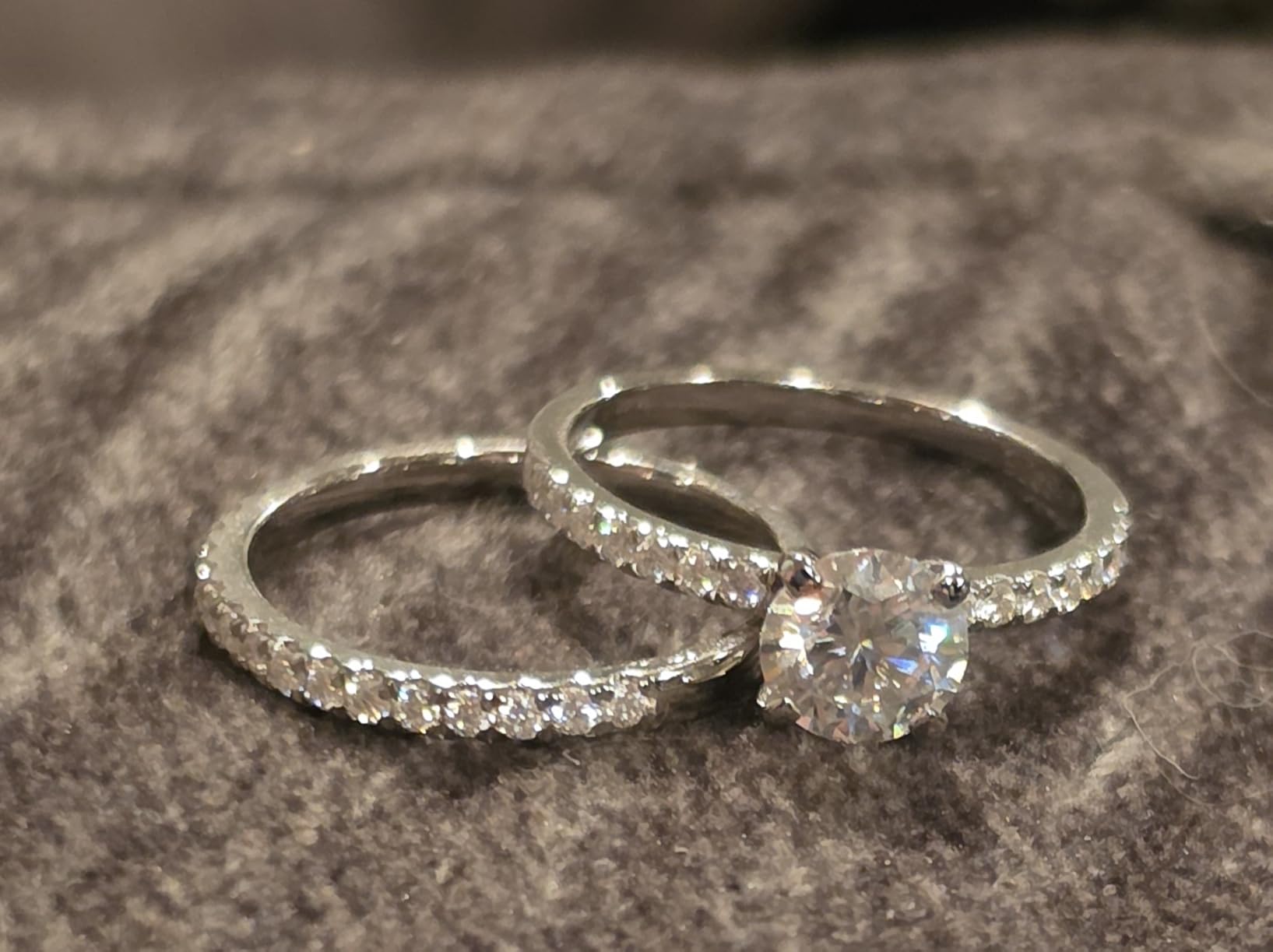 IMOLOVE Moissanite Wedding Band Wedding Rings for Women 925 Sterling Silver Rings with 18K White Gold Plated Eternity Stackable Engagement Ring Anniversary Band Size 3-12 customer photo 2