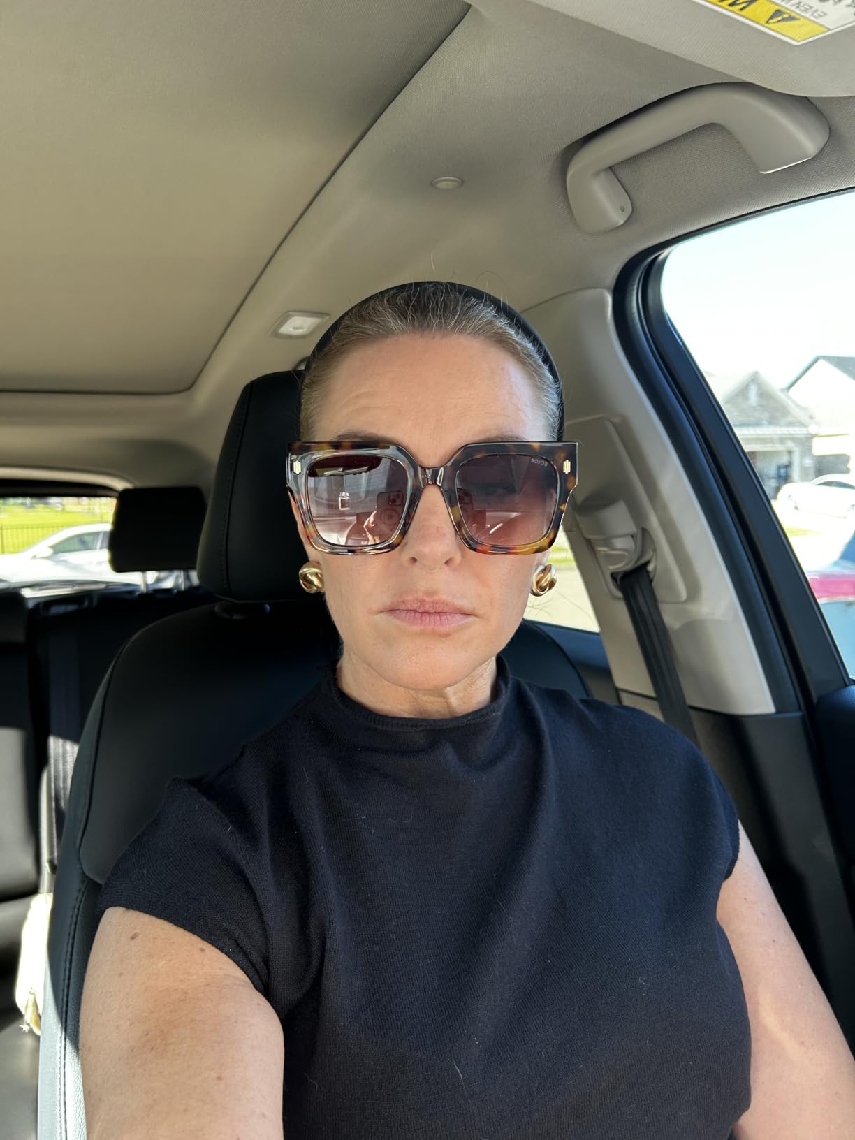 SOJOS Oversized Sunglasses for Women Thick Big Square UV400 Shades SJ2194 customer photo 1
