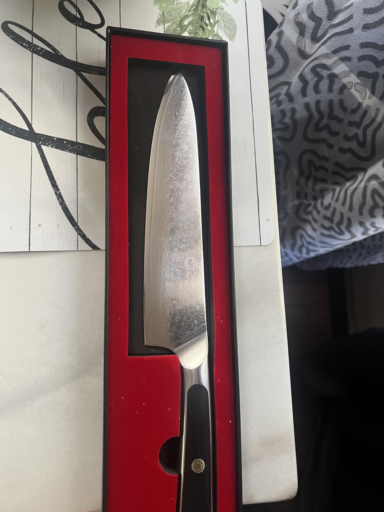 Sunnecko 8 Inch Japanese Damascus Chef Knife - Ultra Sharp VG10 Steel customer photo 2