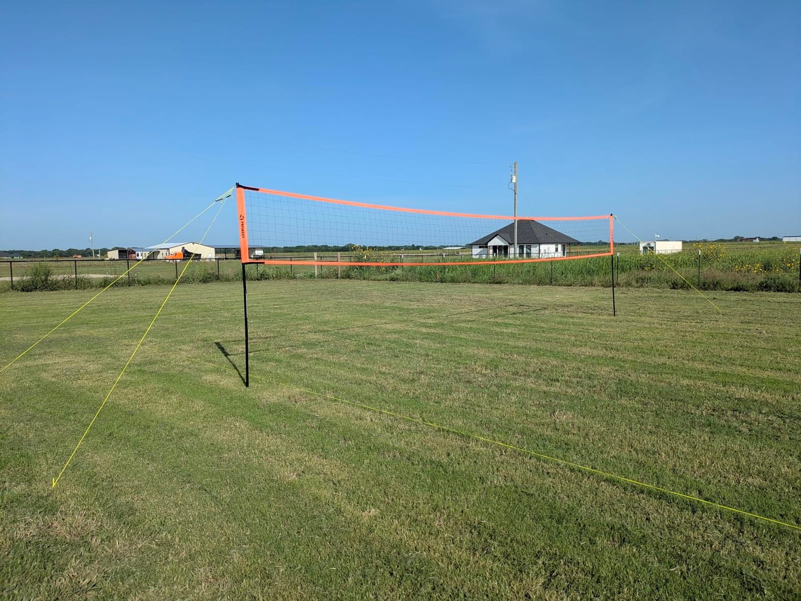 Outdoor Volleyball Net for Backyard, 32FT Anti-Sag Net with Steel Poles customer photo 1