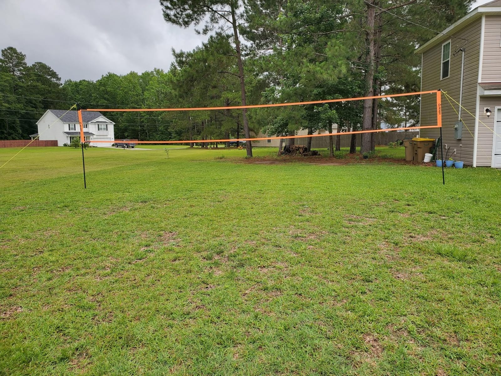 Outdoor Volleyball Net for Backyard, 32FT Anti-Sag Net with Steel Poles customer photo 2