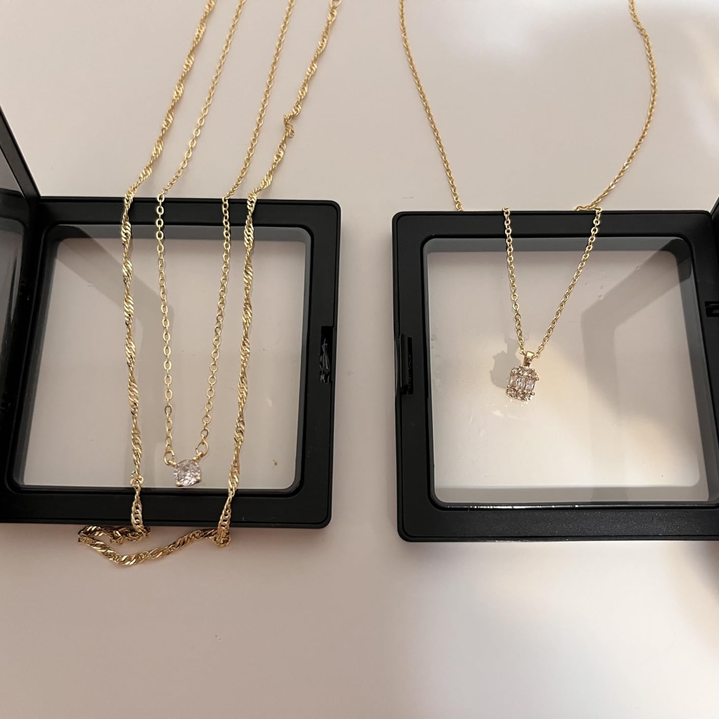 Tewiky Dainty 14k Gold Plated/Silver Cubic Zirconia Necklaces for Women customer photo 1