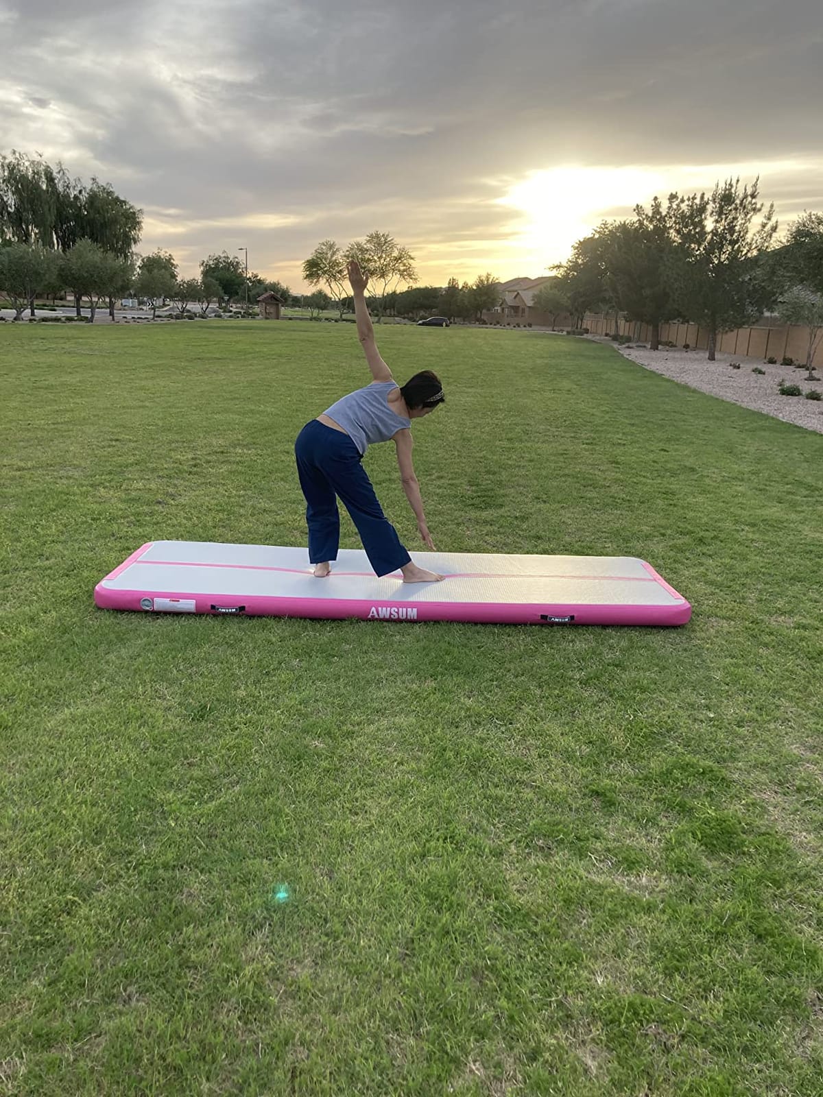 AWSUM Inflatable Gymnastics Mat, Tumble Track Air Mats with Pump customer photo 2