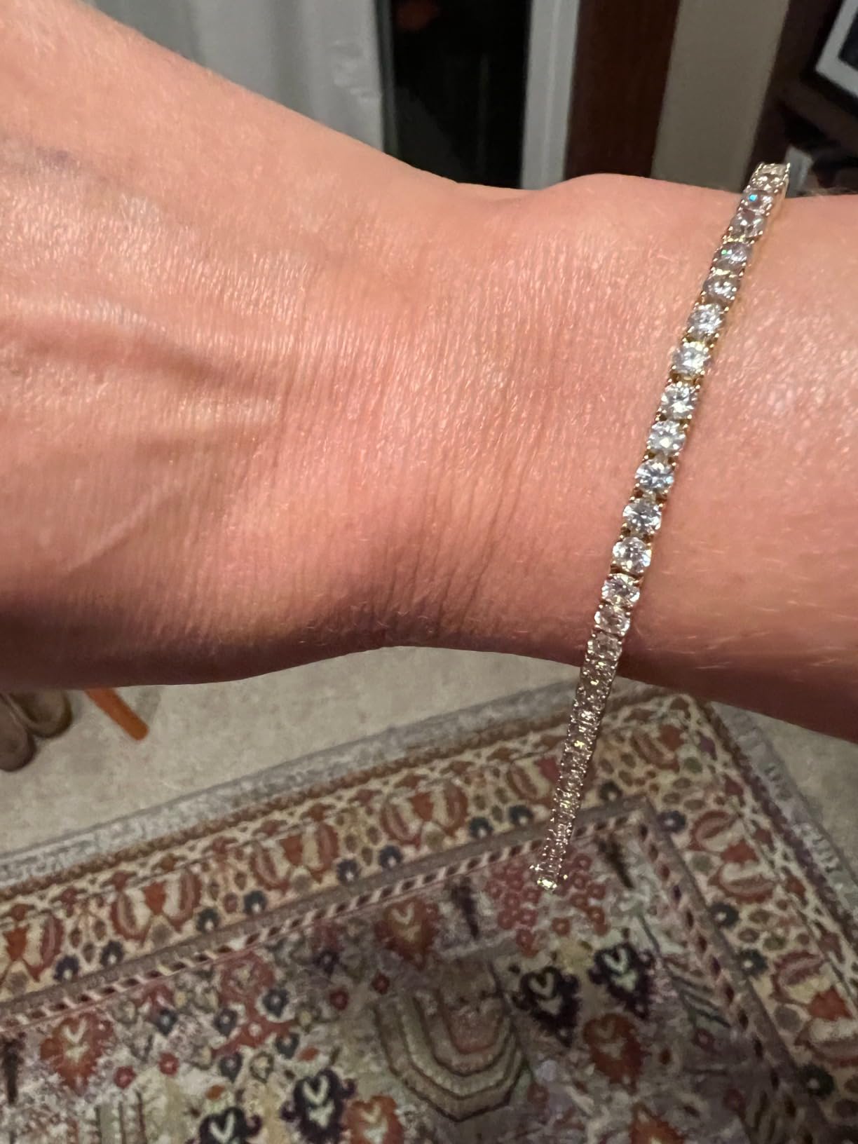 Gemsme 3/3.5mm Tennis Bracelet for Women Men, 18K Plated Cubic Zirconia Tennis Bracelet, Classic CZ Bracelet Jewelry for Daily Wear Party Wedding, 6-9 Inch customer photo 2