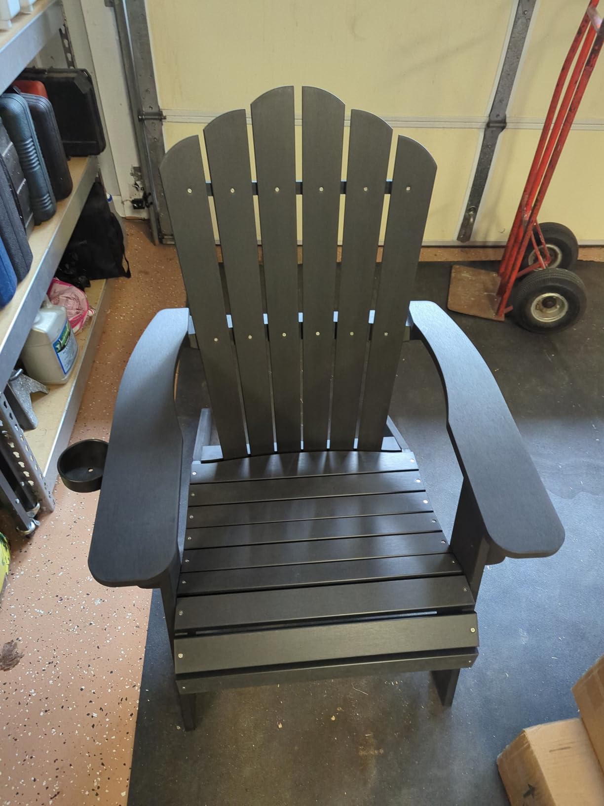 Oversized Adirondack Chairs with Cup Holder, White | Poly Lumber Patio Chairs,350Lbs Support, All Weather Patio Chairs for Fire Pit Deck Backyard Patio Outdoor Garden customer photo 1