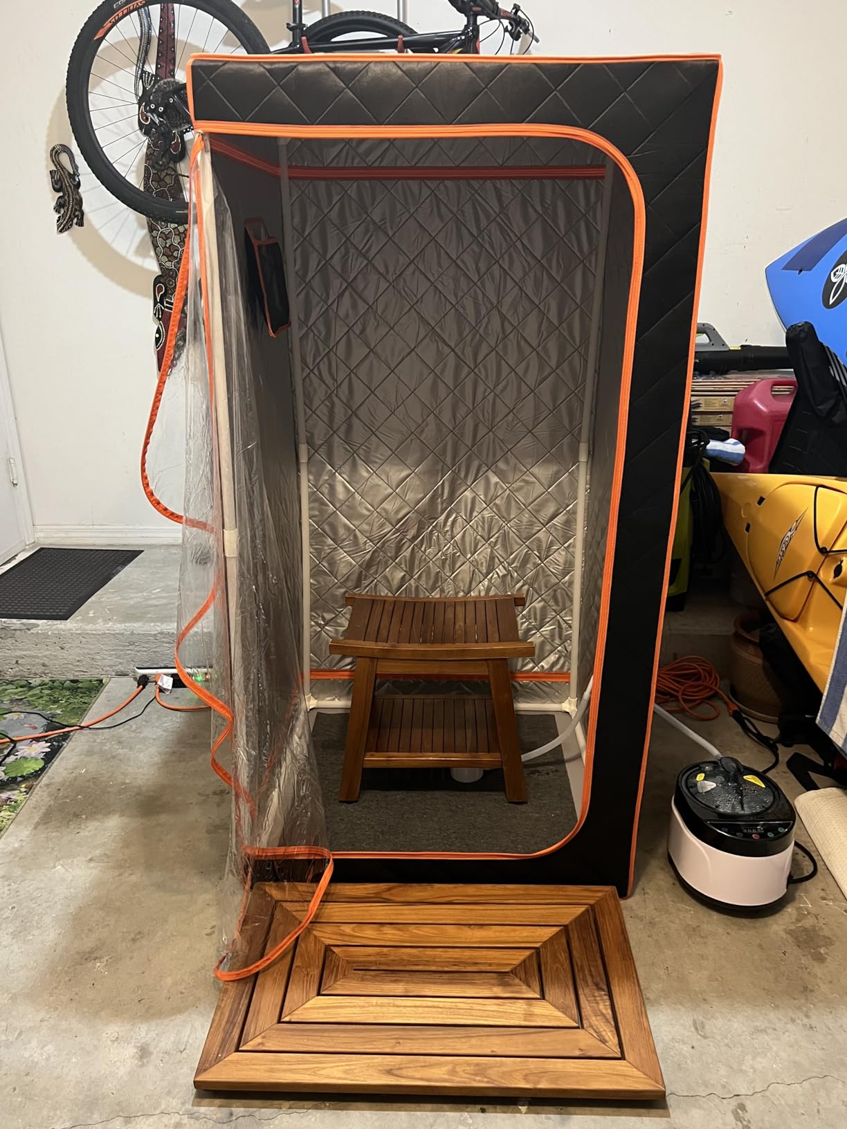 ZONEMEL Full Size Portable Steam Sauna Kit, Personal Full Body Home Spa for Detox, Relaxation, 4 Liters 1500 Watt Steamer, Remote Control, Timer, Foldable Chair (L31.5 x W31.5 x H55.1, 3 Windows) customer photo 2
