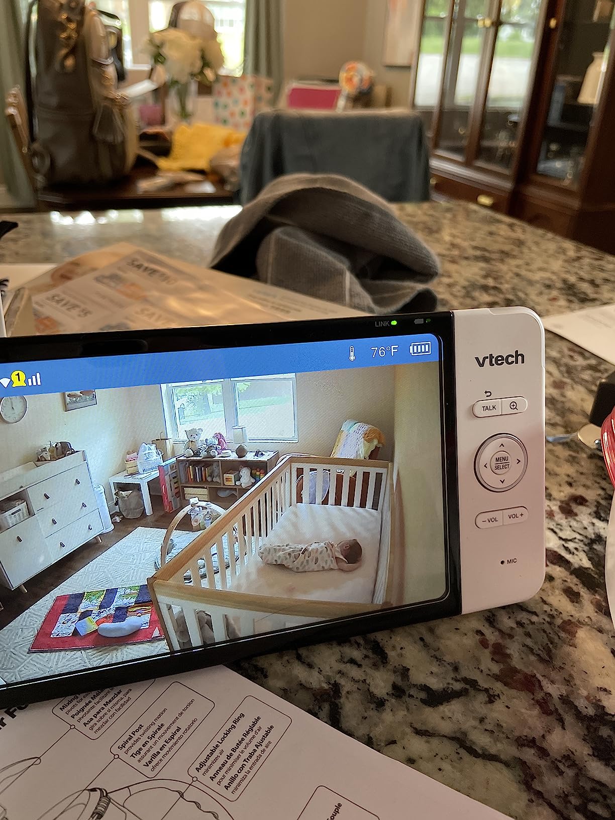 VTech RM7764HD 1080p WiFi Remote Access Baby Monitor, 360° Pan&Tilt, 7” 720p HD Display, HD Night Vision, Soothing Sounds, 2-Way Talk, Temperature Sensor, Motion Detection, iOS & Android customer photo 1