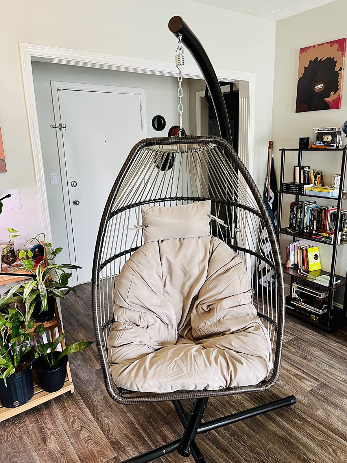 Egg Chair Hammock Chair Basket Chair Hanging Swing Chair UV Resistant Cushion with Stand for Indoor Bedroom Outdoor Garden Backyard customer photo 2