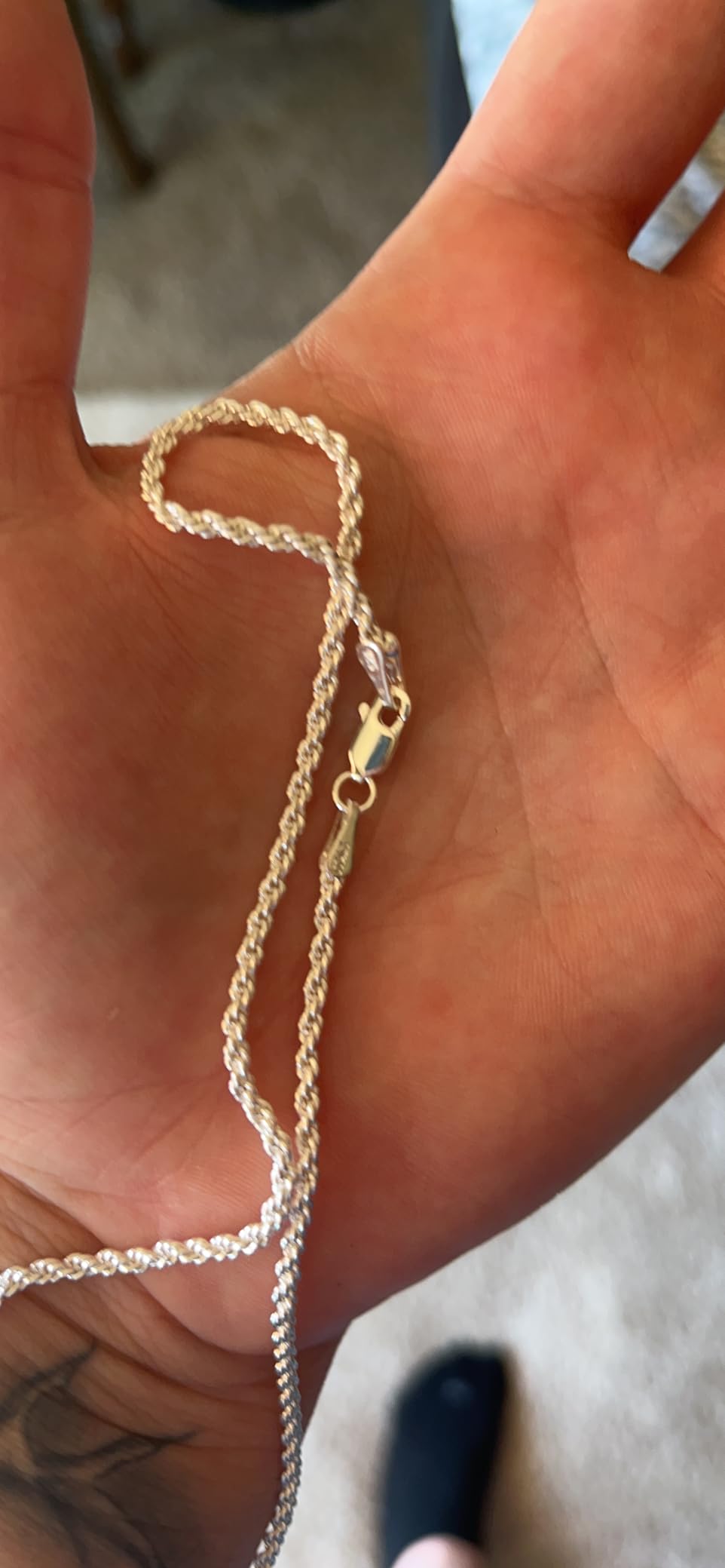 925 Sterling Silver Rope Chain 2.5mm Silver Chain Necklace for Men Women customer photo 2