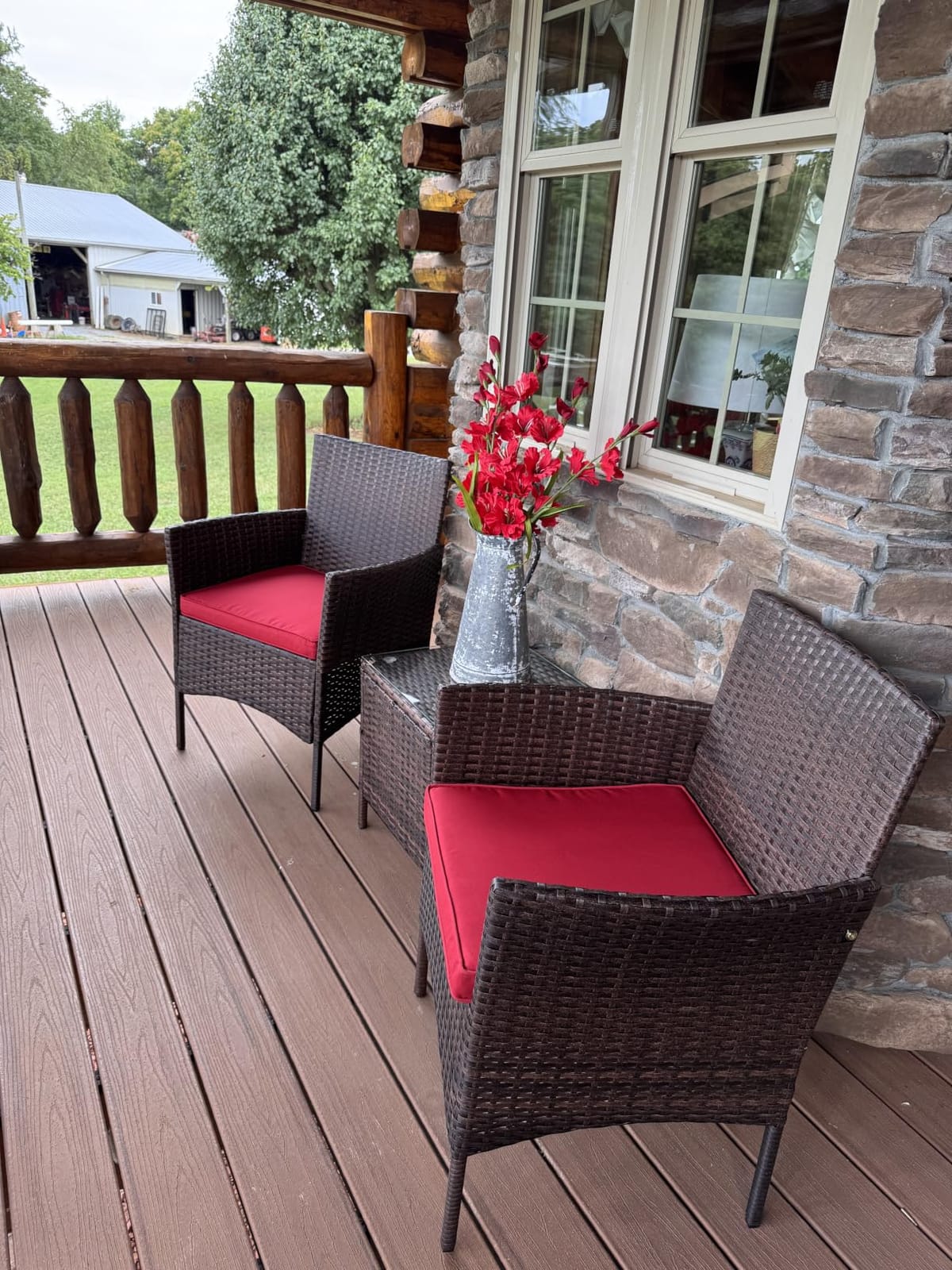 Best Choice Products 3-Piece Outdoor Wicker Conversation Bistro Set, Space Saving Patio Furniture for Garden w/Side Table - Gray/Black customer photo 2
