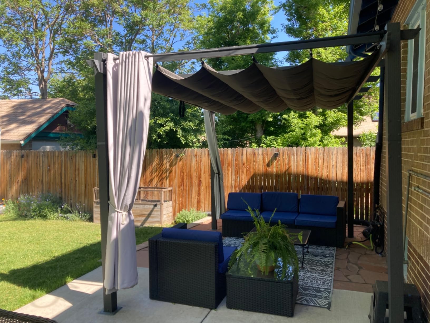Kozyard Morgan Outdoor Retractable Pergola with Sun Shade Canopy customer photo 1