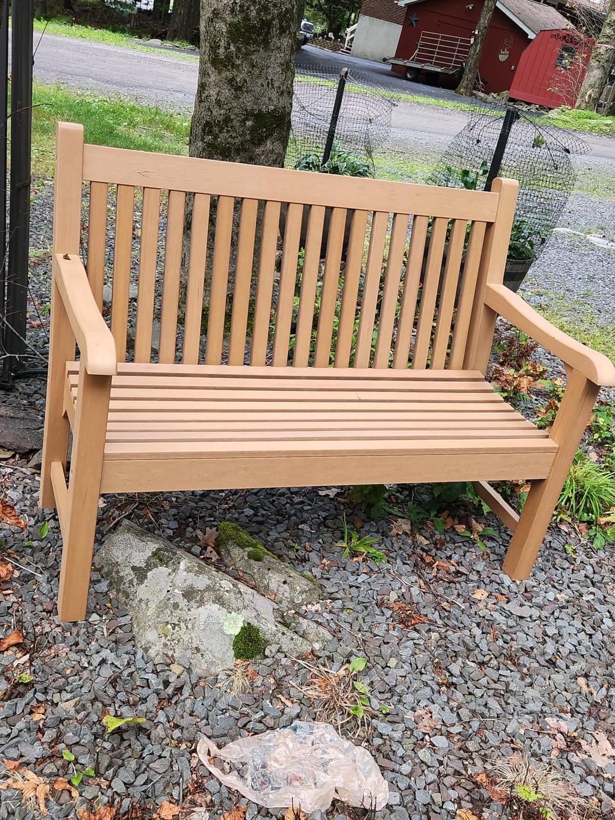 Psilvam 2-Person Outdoor Bench with 700 Lbs Weight Capacity, Teak customer photo 2