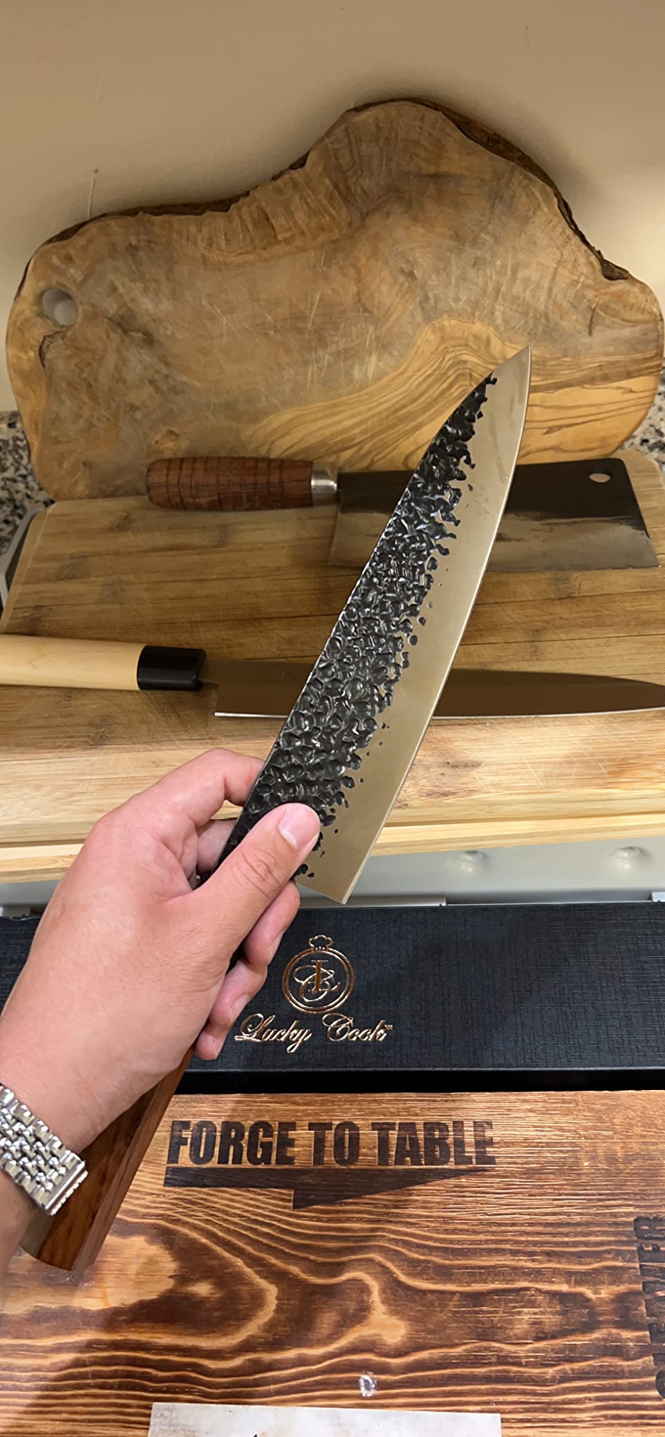 RASSE Japanese Chef Knife Gyuto Chef Knife - 8 Inch Professional Hand Forged Kitchen Knife High Carbon Japanese AUS-8 Stainless Steel Knife with Rosewood Handle & Gift Box customer photo 1