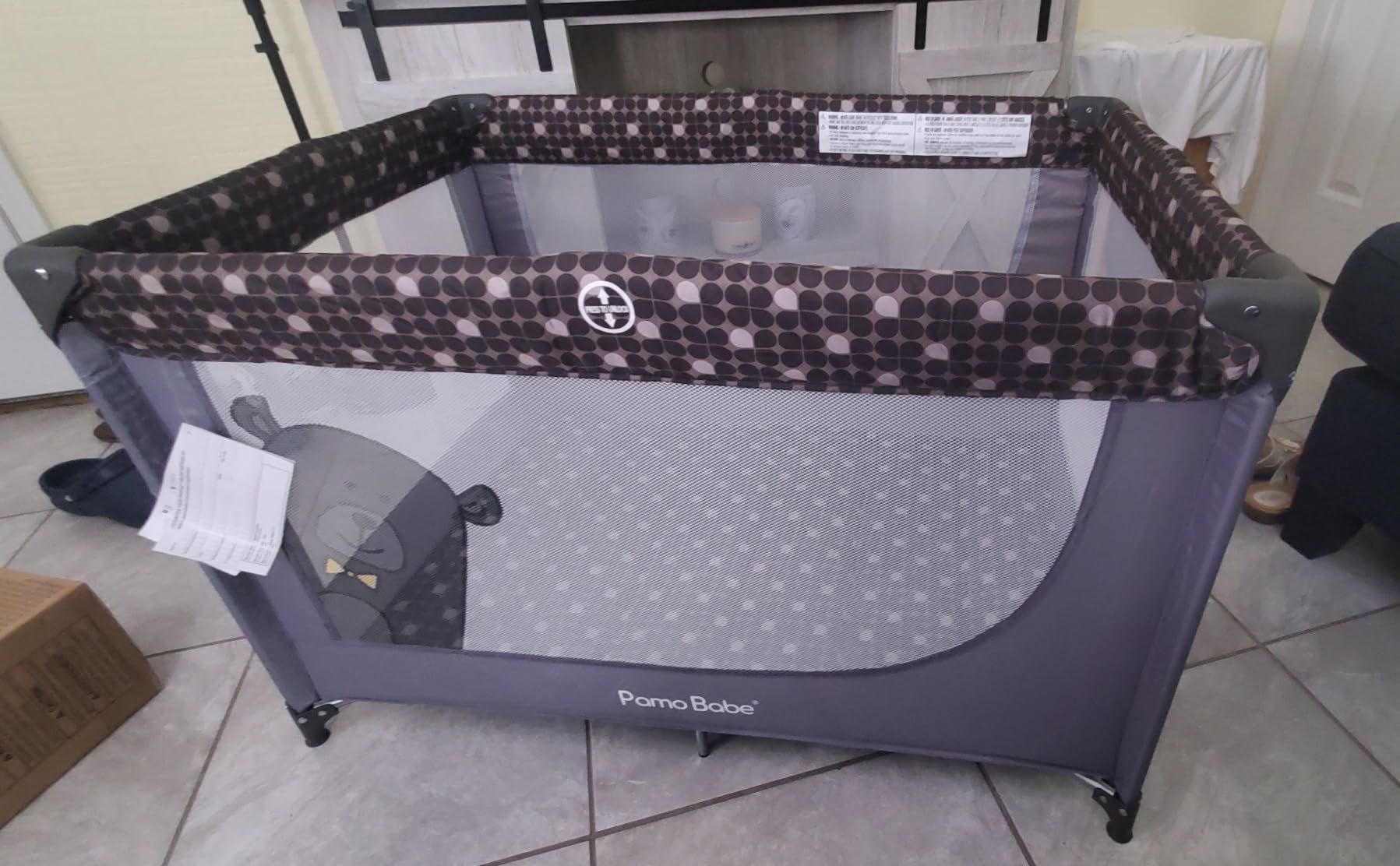 Pamo Babe Pack and Play Portable Baby Crib Foldable Playard Leightweight Travel Playpen for Tooddlers and Infant Black customer photo 1