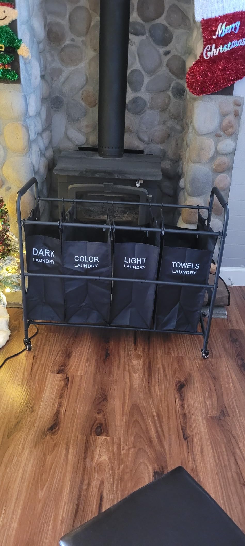 Tajsoon 4 Bag Laundry Sorter Cart, Laundry Sorter 4 Sections, 4 Colors customer photo 1