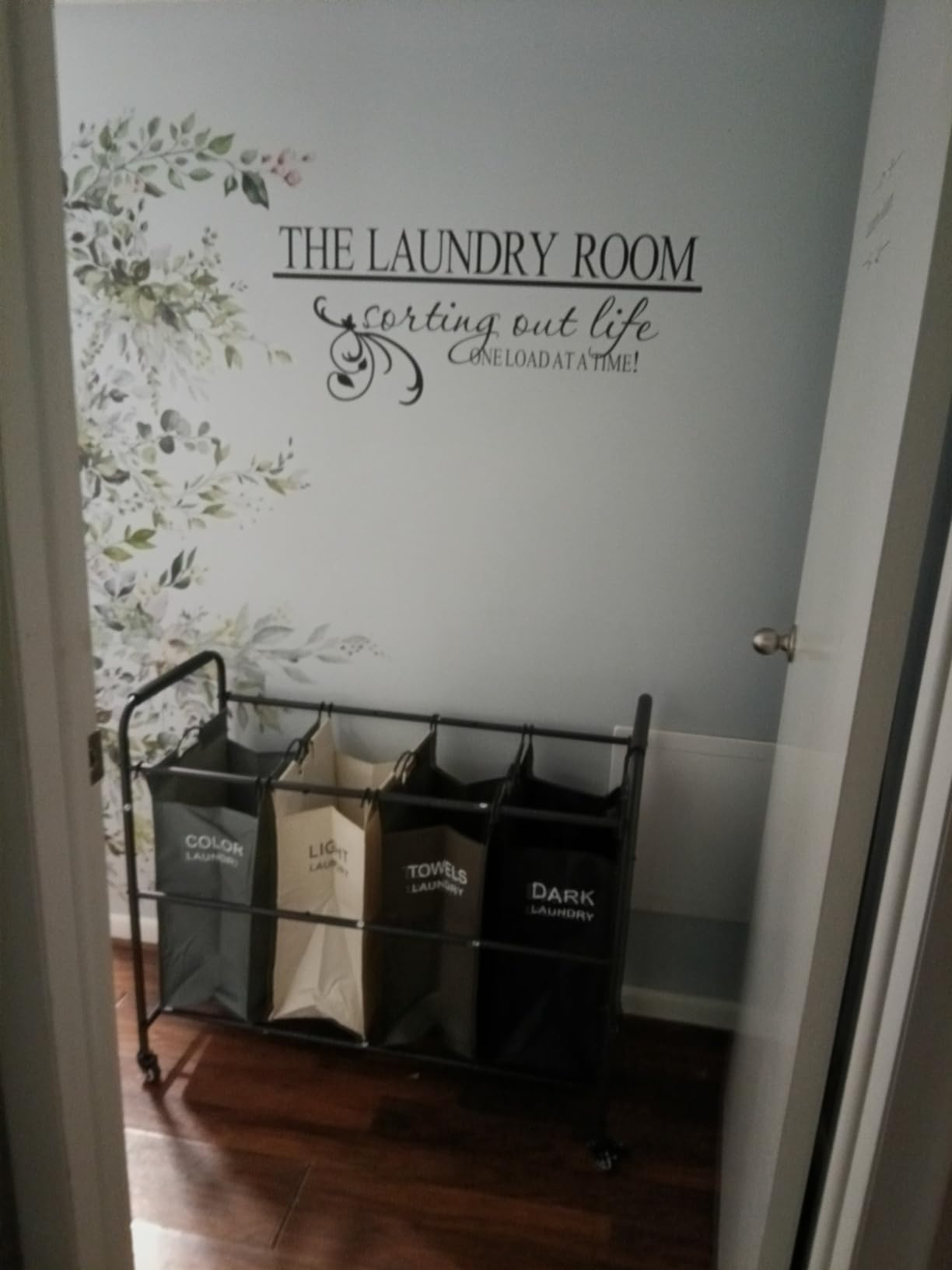 Tajsoon 4 Bag Laundry Sorter Cart, Laundry Sorter 4 Sections, 4 Colors customer photo 2