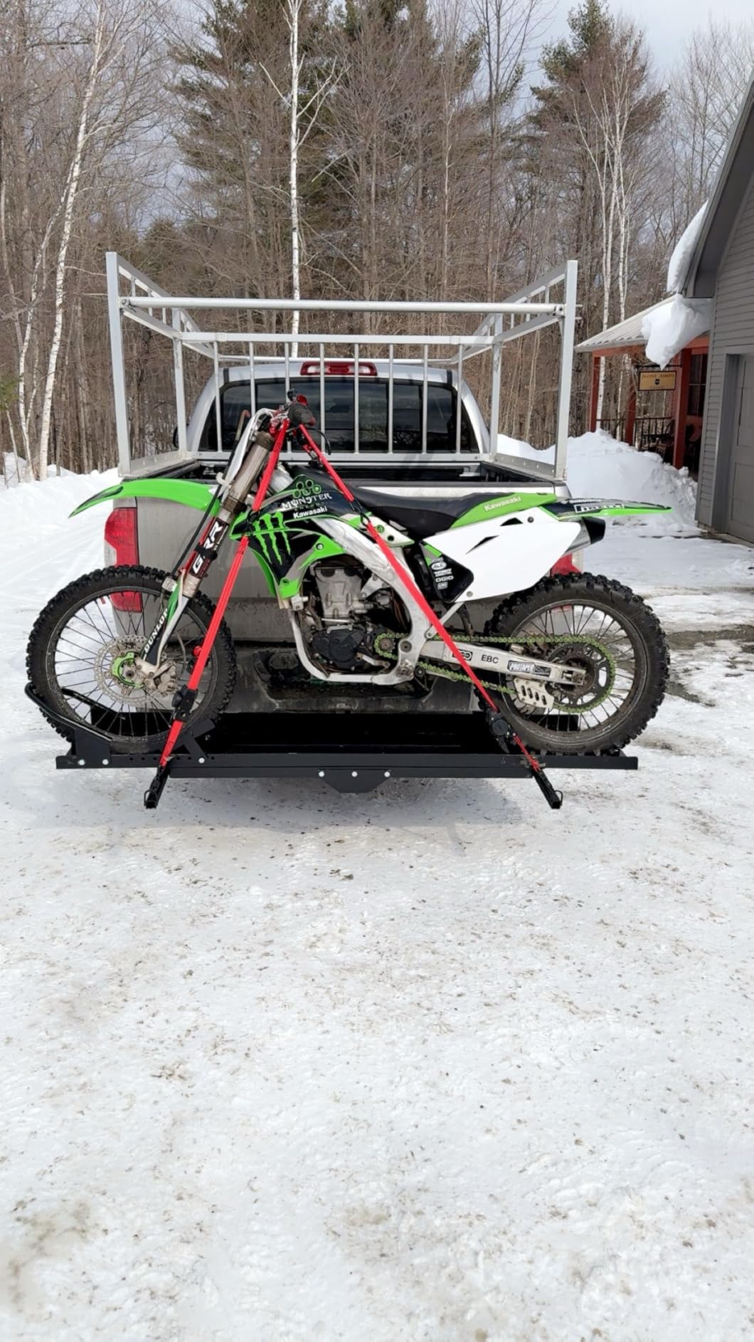 HECASA 600LB Motorcycle Carrier with Loading Ramp Heavy Duty Steel Hauler customer photo 2