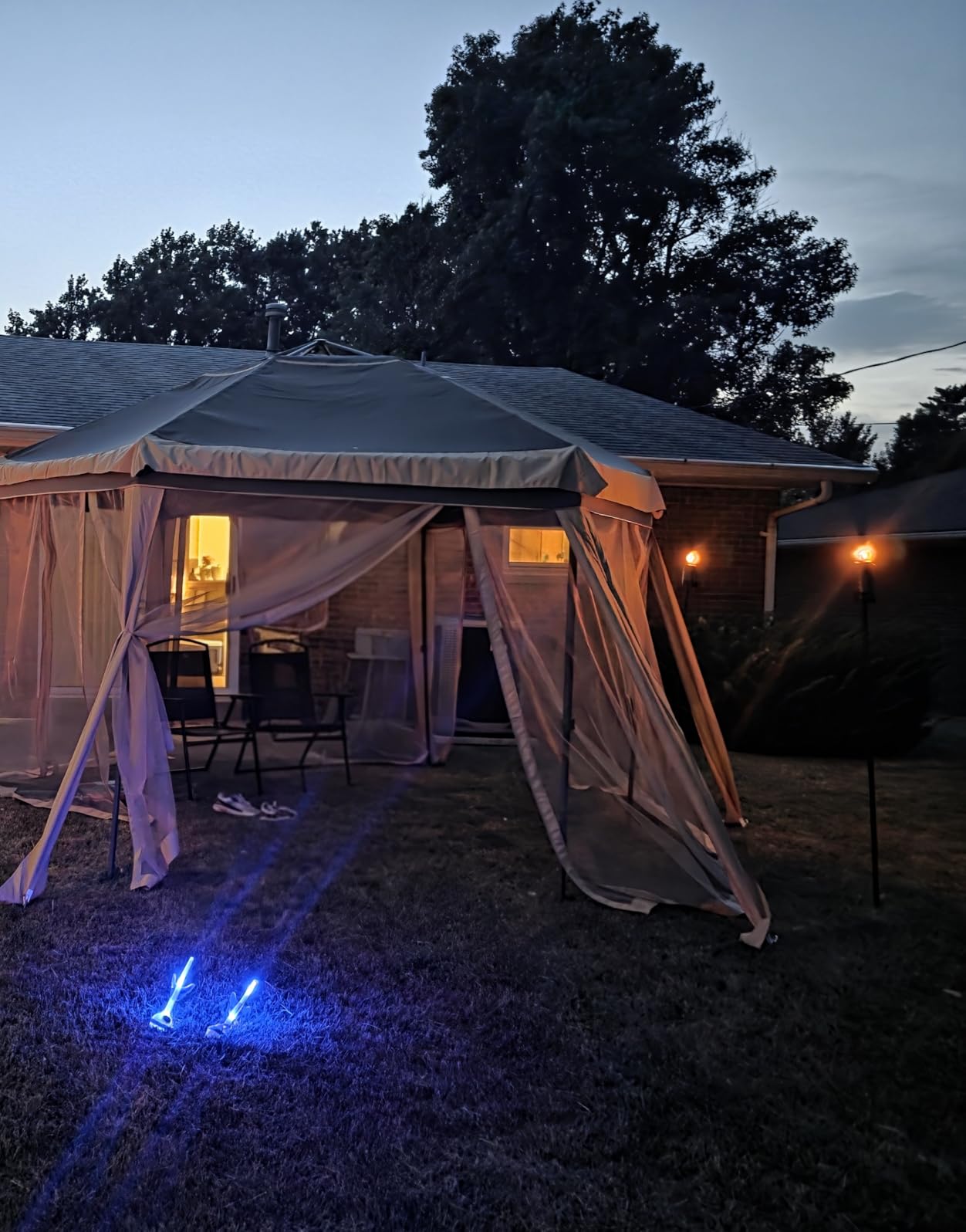Yaheetech 13x13 Pop Up Gazebo Double-Tier w/Mesh Netting Patio Canopy Brown customer photo 2