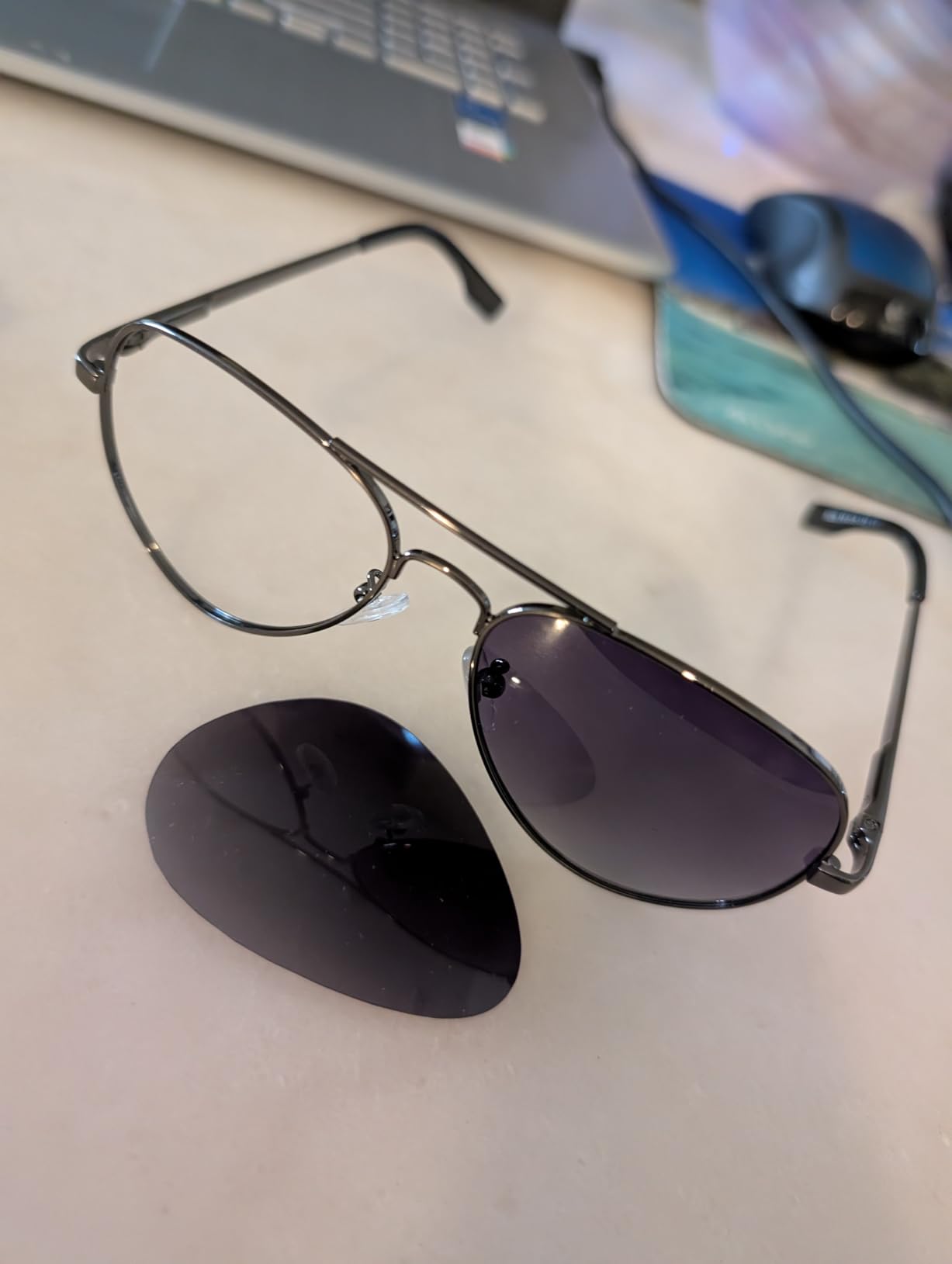 HJSTES Polarized Aviator Sunglasses for Women Men Classic Metal Shades Mirror Lens 100% UV Blocking, 58mm customer photo 1