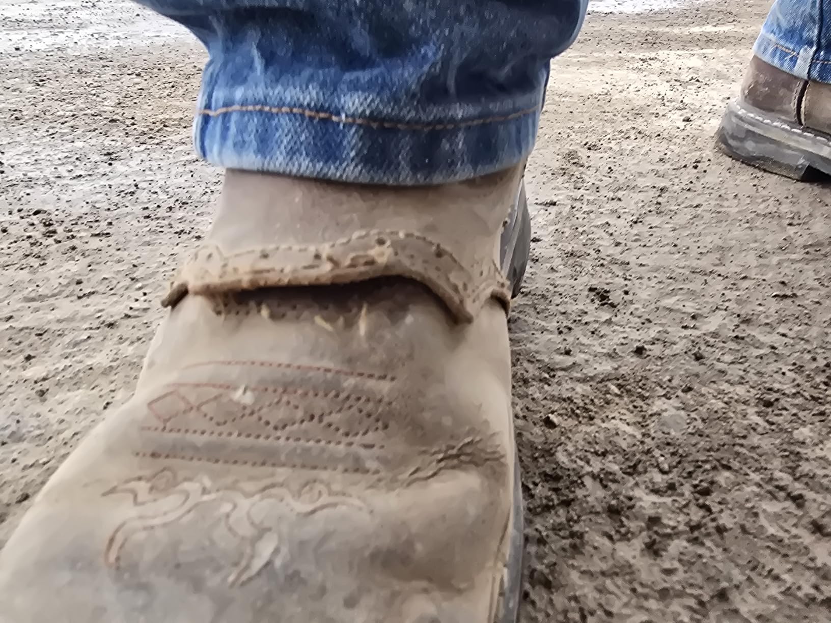 HISEA NINGO Steel Toe Work Boots for Men Square Toe Cowboy Boots Soft Toe customer photo 2