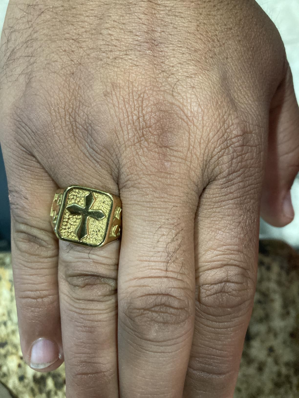 Jude Jewelers Stainless Steel Signet Style Christian Cross Religious Cocktail Party Biker Statement Wedding Ring customer photo 1