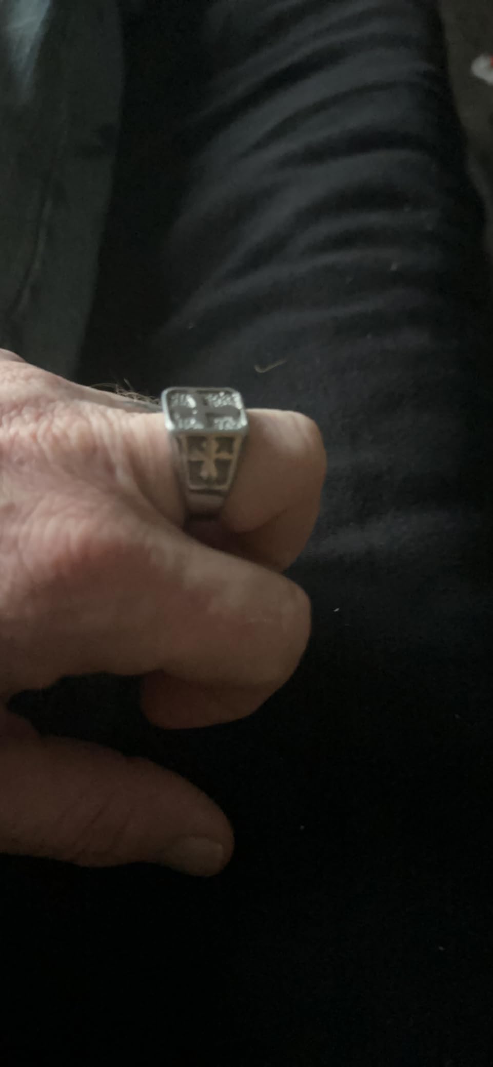 Jude Jewelers Stainless Steel Signet Style Christian Cross Religious Cocktail Party Biker Statement Wedding Ring customer photo 2