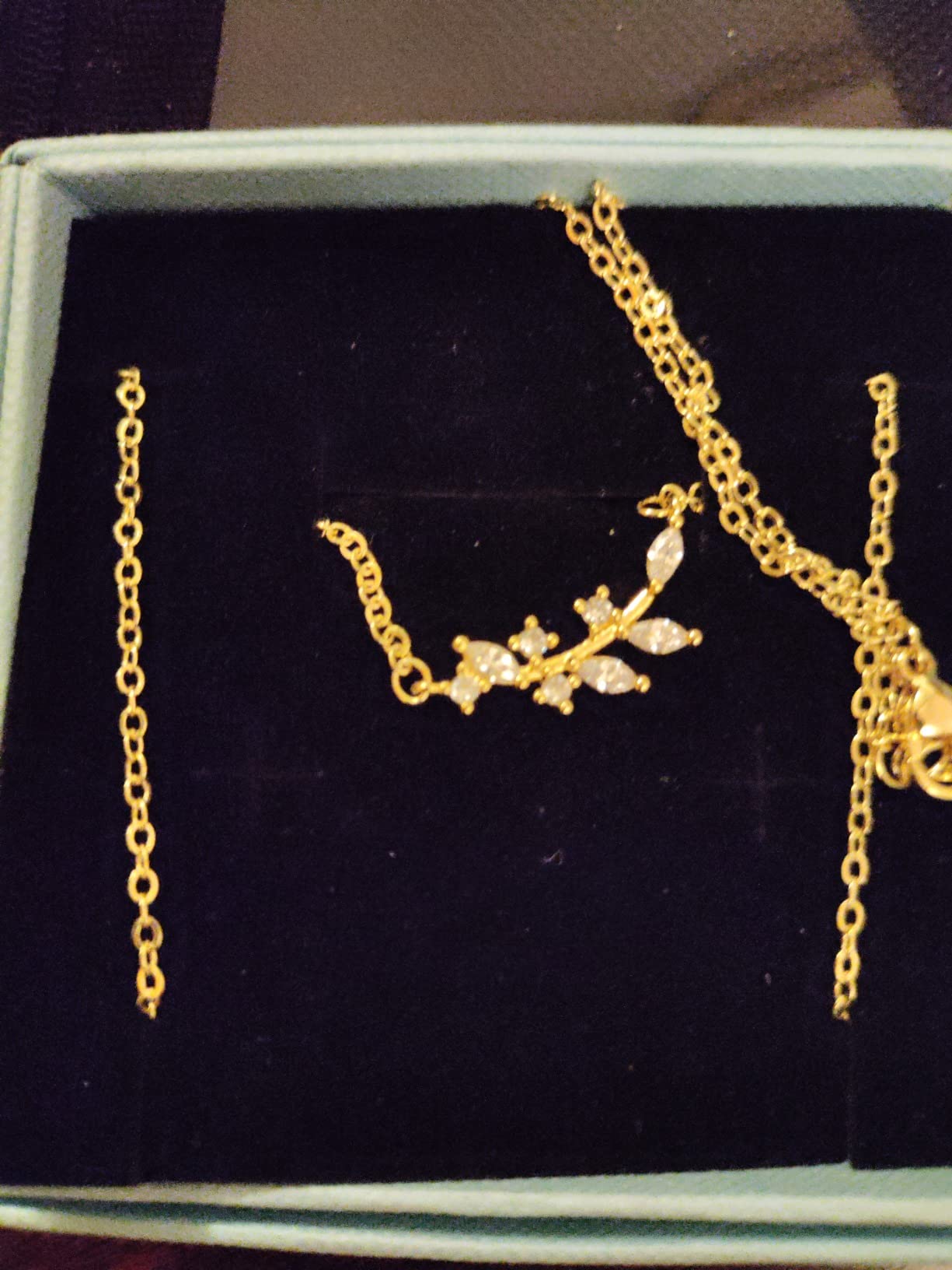 Diamond Necklace for Women, Dainty 14k Gold Plated Flower Necklace customer photo 2