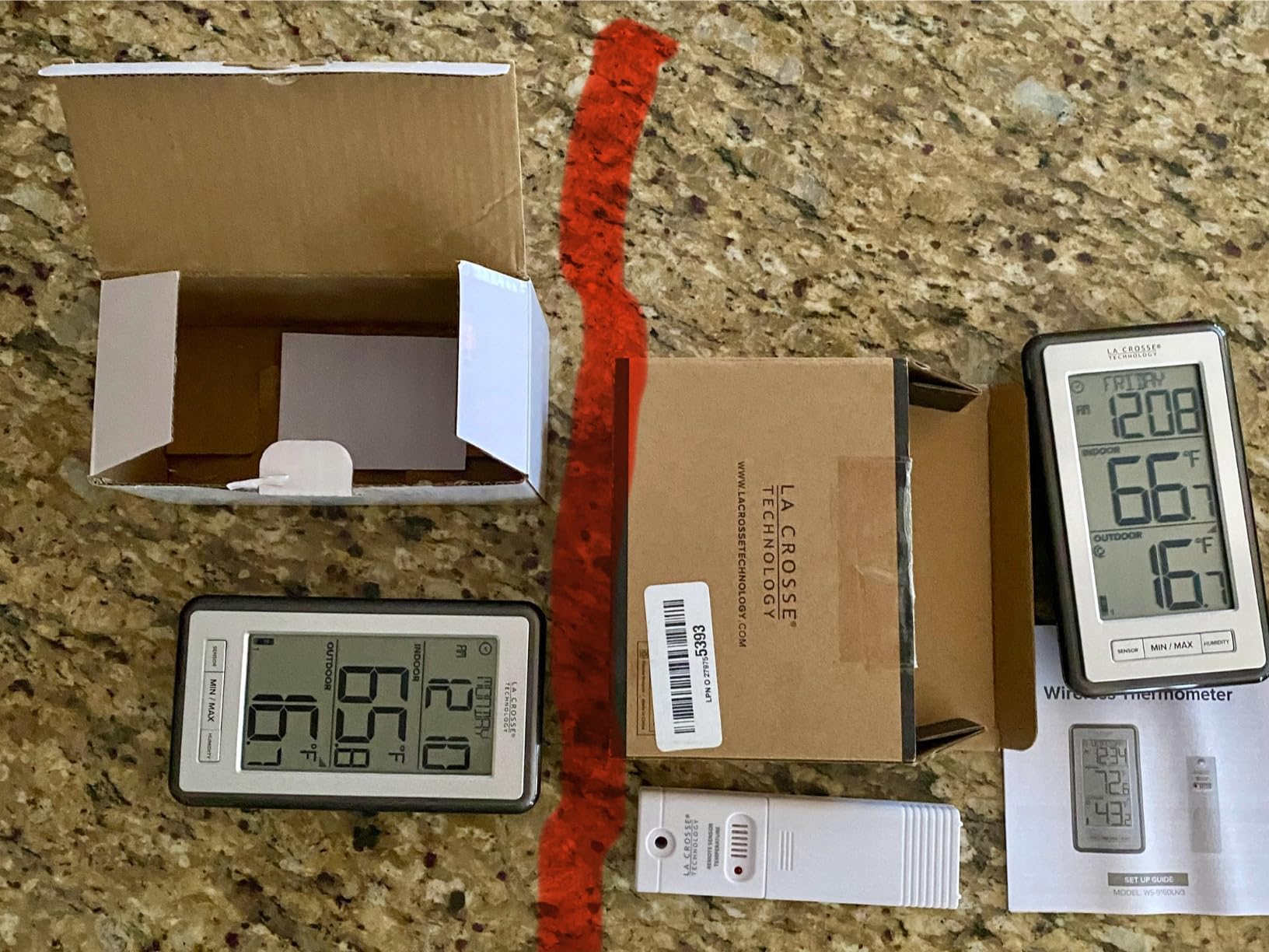 La Crosse Technology 308-43647-INT Digital Black Wireless Thermometer with Indoor Humidity, LCD customer photo 1
