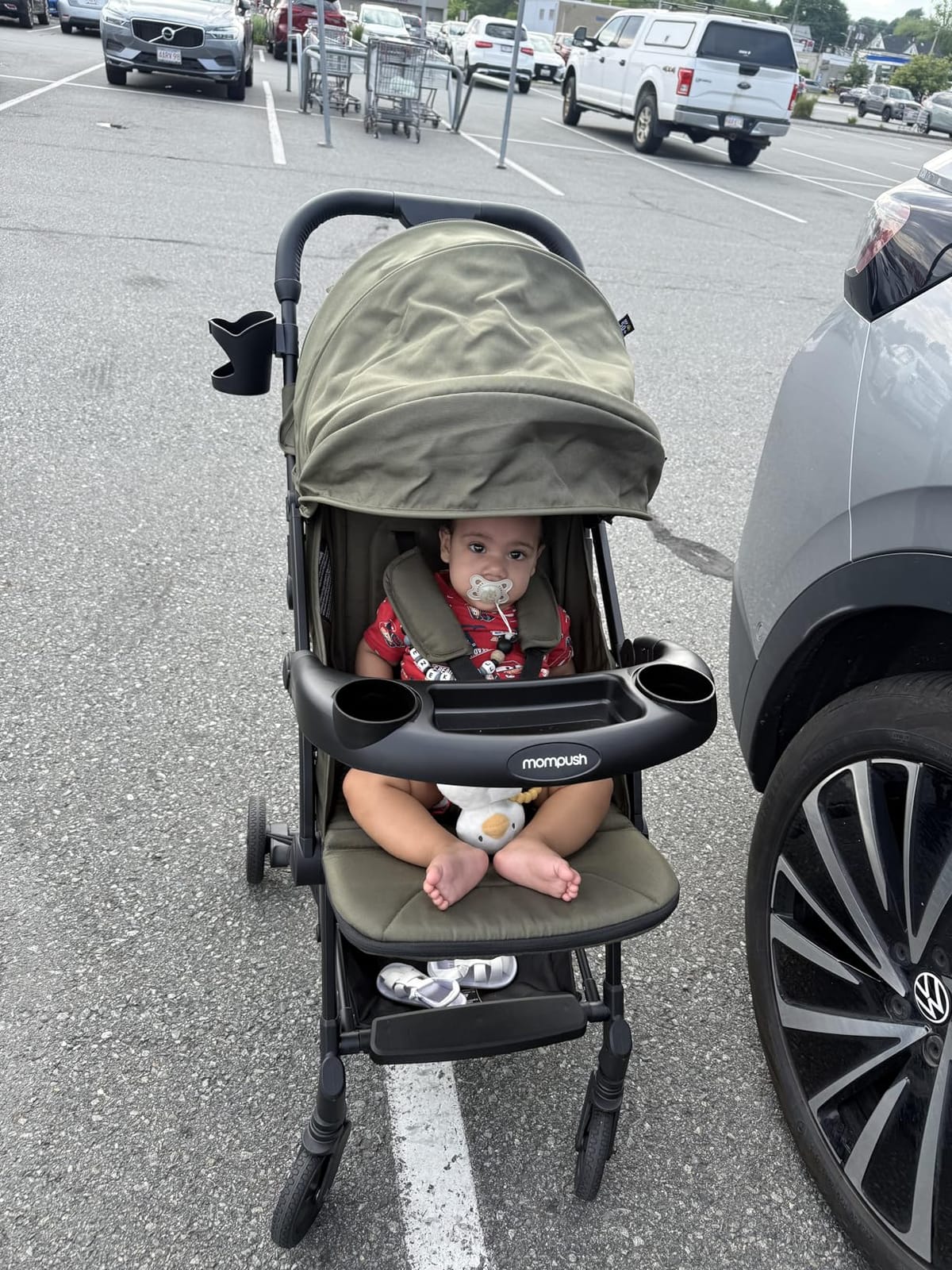 Mompush Lithe V2 Lightweight Travel Stroller Snack Tray Included, Forest customer photo 2