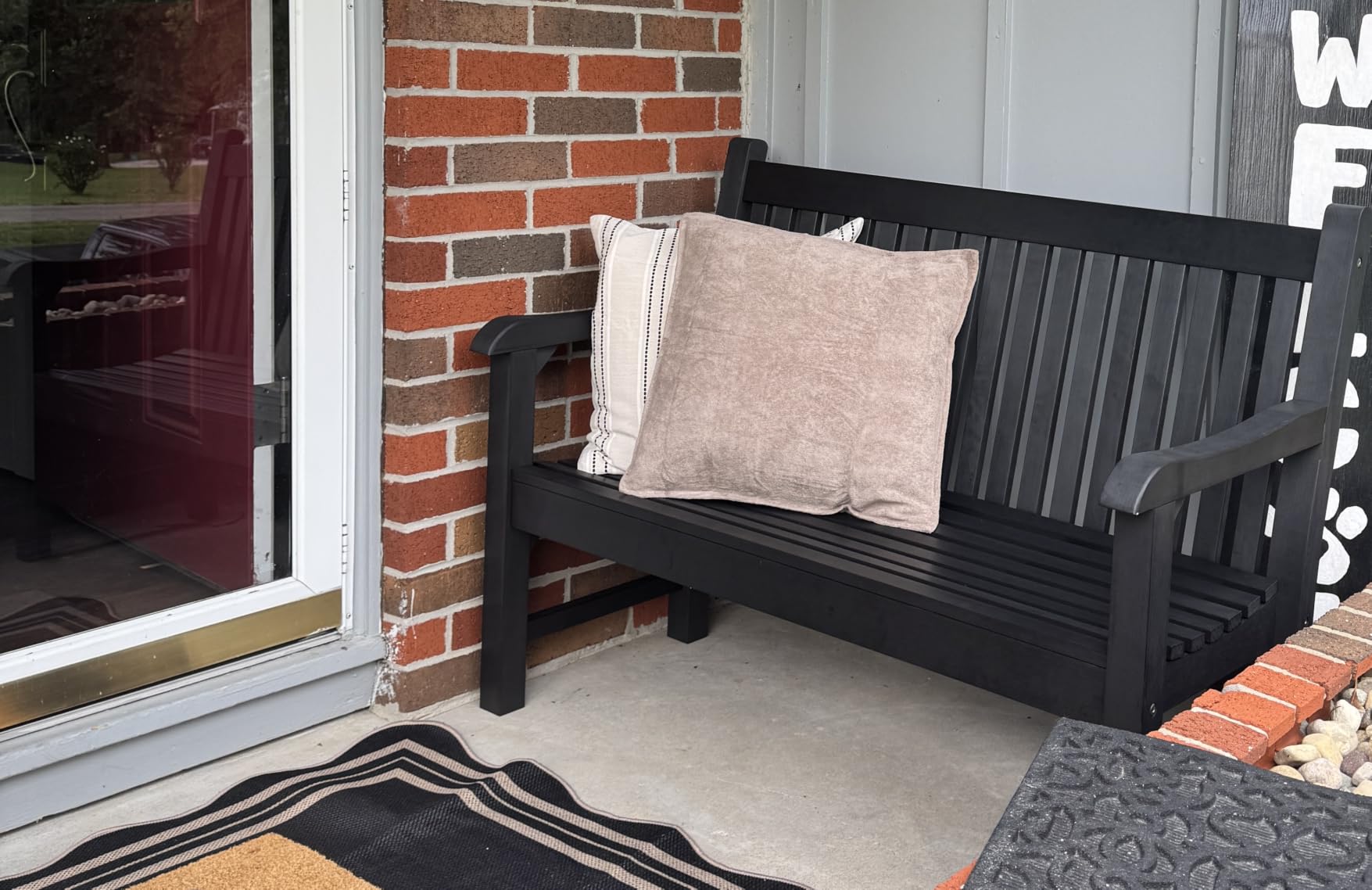 Psilvam 2-Person Outdoor Bench with 700 Lbs Weight Capacity, Grey customer photo 2