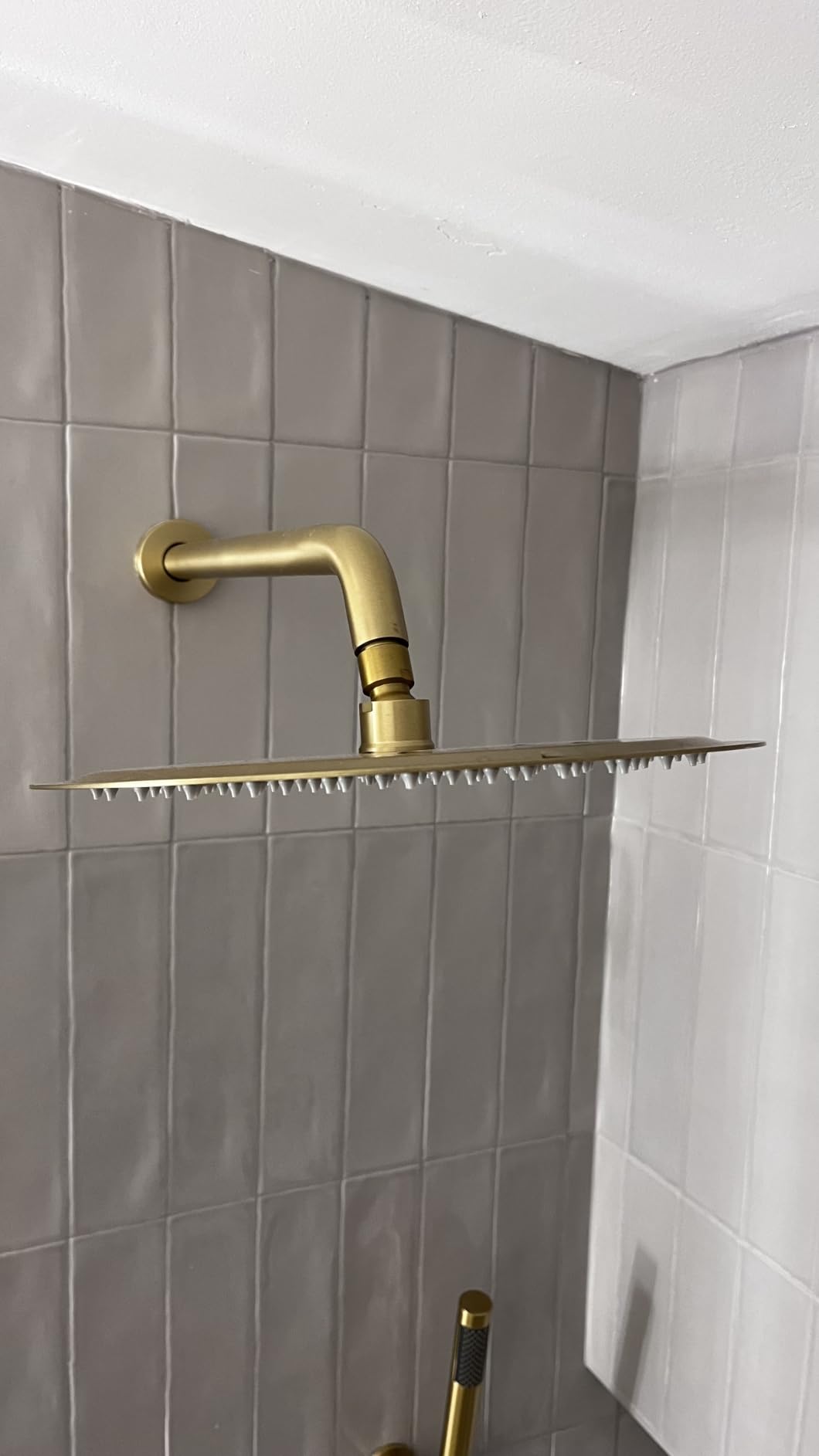Iriber Brushed Gold Shower Head with Handheld,Rain Shower System Faucet Set customer photo 2