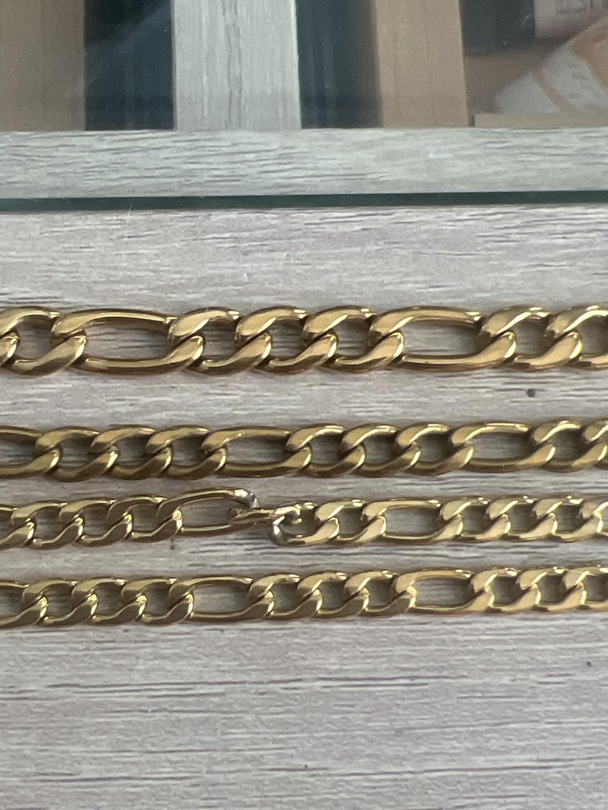 HZMAN Men Women 24k Real Gold Plated Figaro Chain Necklace customer photo 1