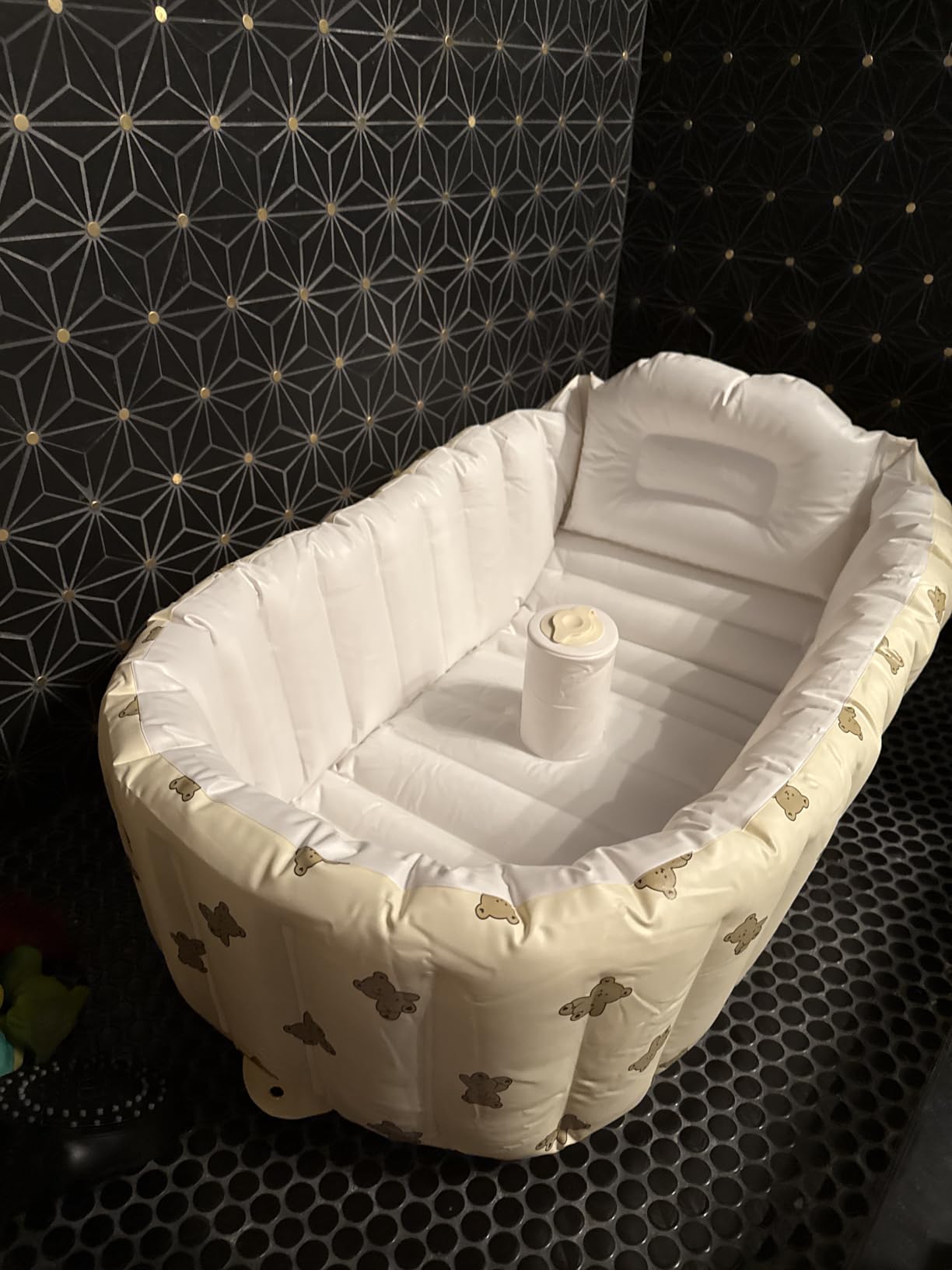 MINK Inflatable Baby Bathtub for Toddlers and Kids - Self-Inflating Design, No Pump Needed, Press Center to Inflate - Portable Collapsible Travel Baby Tub for Newborns to 36 Months(Olive Bath) customer photo 2