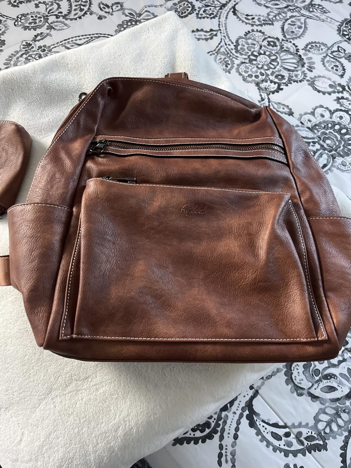 AGLOD Leather Backpack Purse for Women Designer Ladies Shoulder Bag Fashion Faux Work Travel Handbags customer photo 2