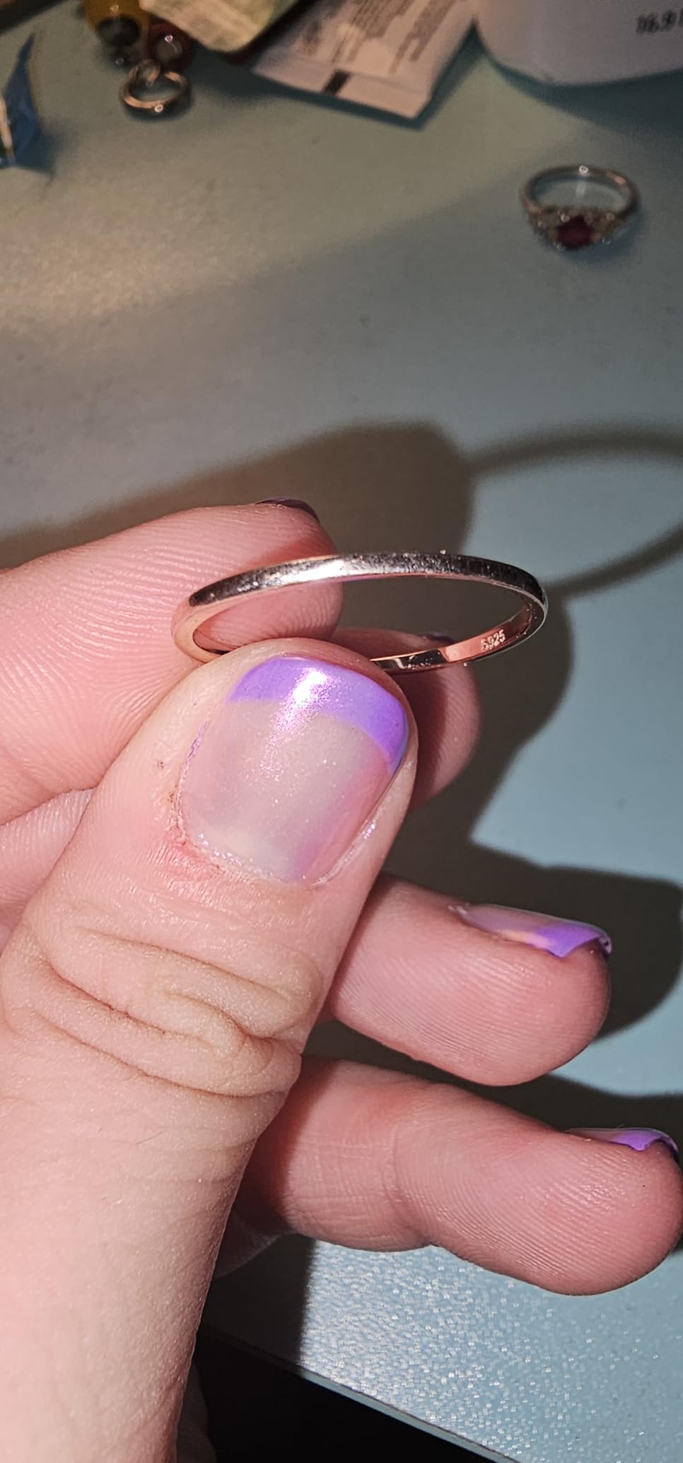 espere Sterling Silver Halo Opal Stacking Ring Simple Dainty Gold Ring Opal Ring Birthstone Ring 4-10 customer photo 1