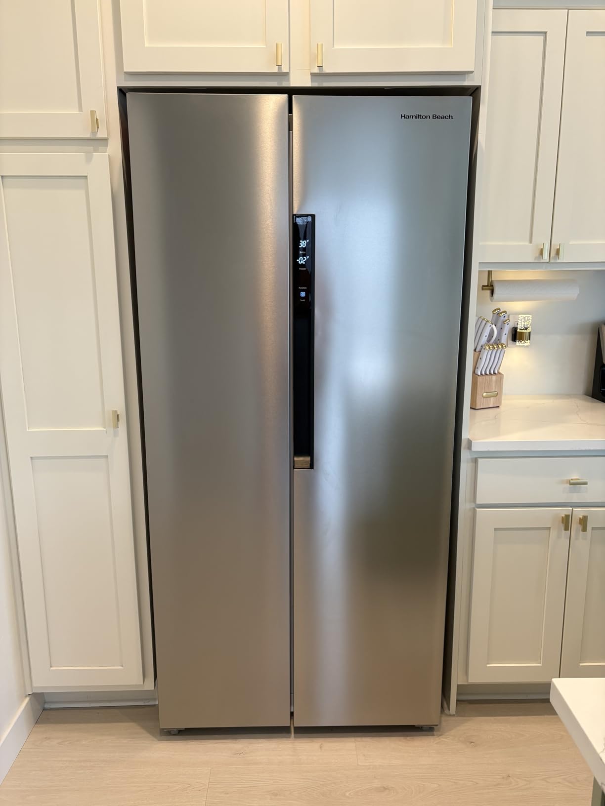 Hamilton Beach HBF1558 15.6 cu ft Counter Depth Full Size Refrigerator, Side Doors, Stainless customer photo 2
