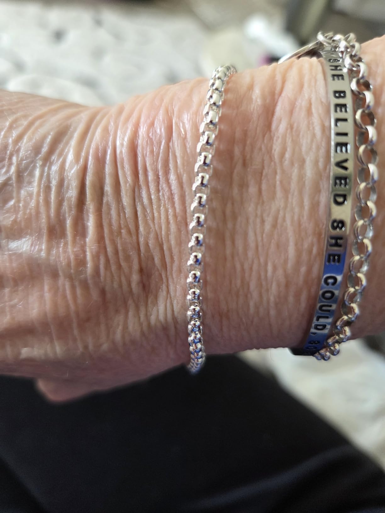 nometo 925 Sterling Silver Rope Chain Bracelet Box Chain Bracelet customer photo 1