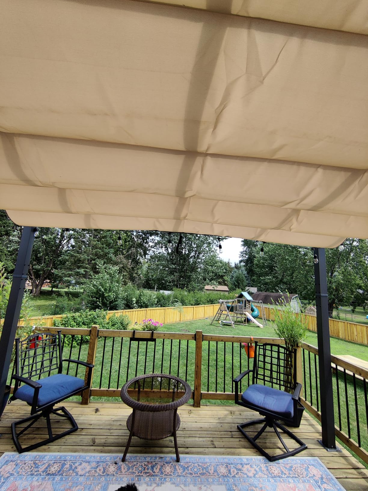 PURPLE LEAF Outdoor Retractable Pergola 10' X 12' Canopy Aluminum, Gray customer photo 2