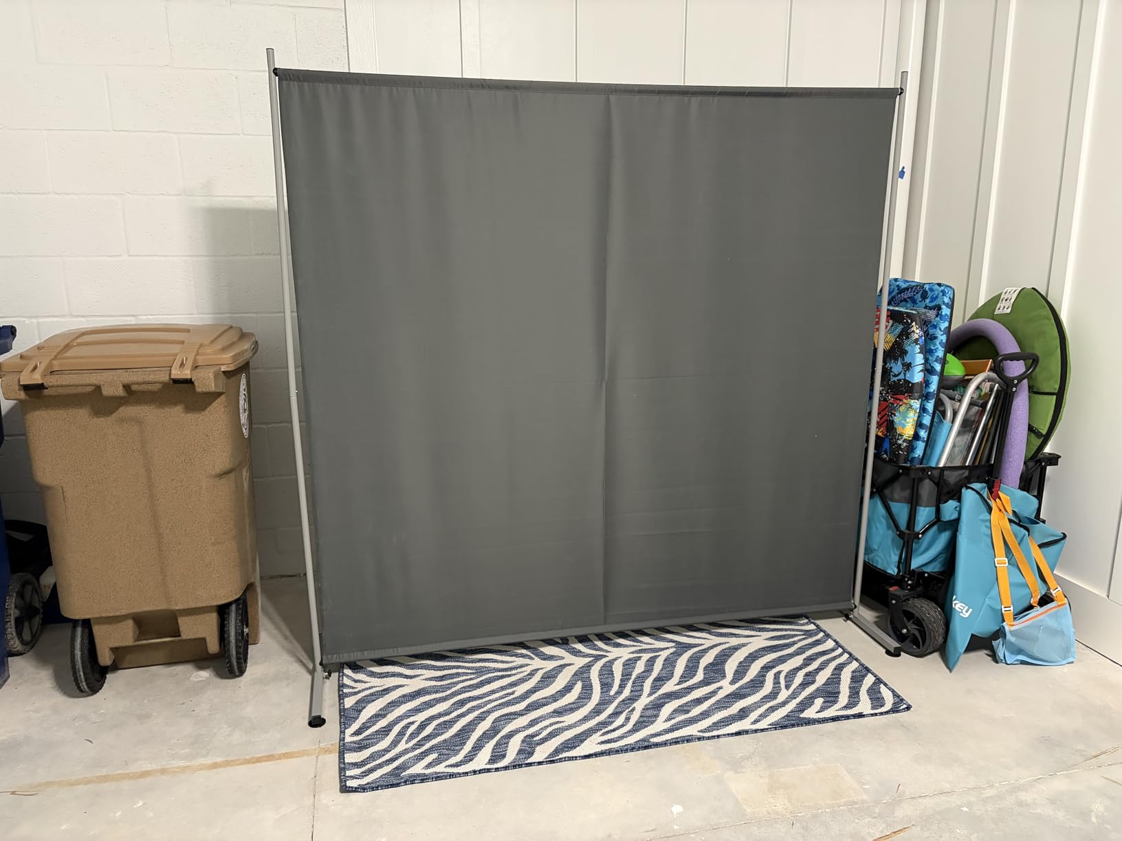 RANTILA Single Large Panel Room Divider, Privacy Screen for Office, Partition Separators, Freestanding Divider 71''W x 69.5''H, Grey customer photo 2