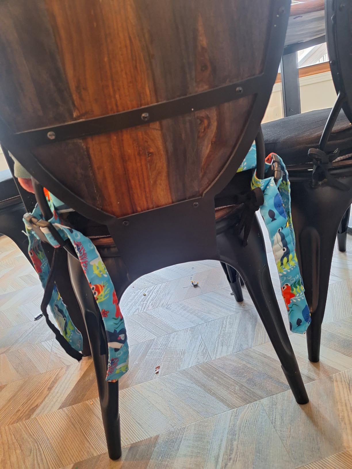 Toddler Booster Seat for Dining Table,4 Inches Washable Double Safer Straps Non-Slip Bottom Booster Seat for Kids, Portable Travel High Density Sponge Detachable Increasing Cushion for Child customer photo 1