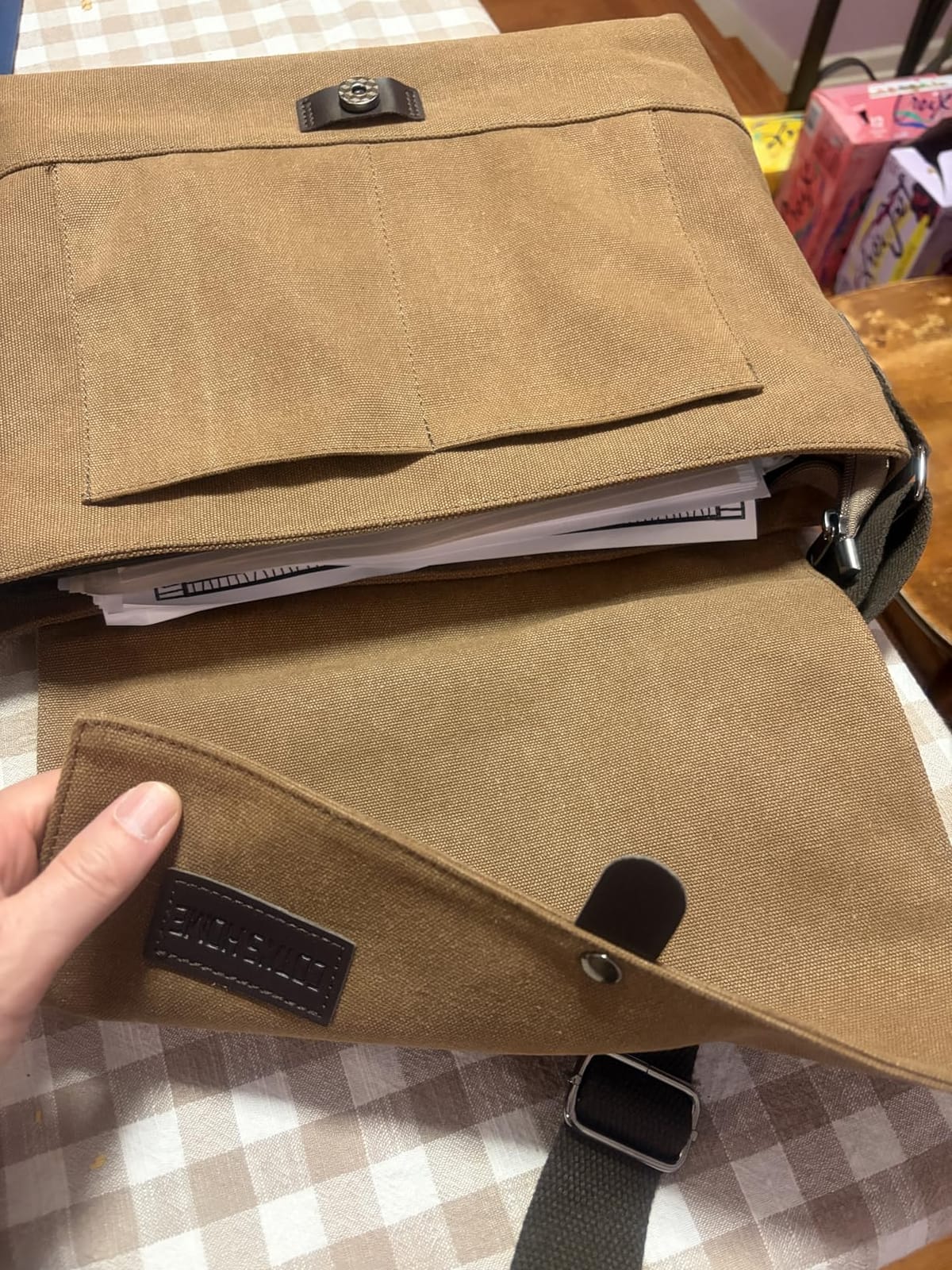 Men's Canvas Messenger Bag, Compact Satchel for Work customer photo 1