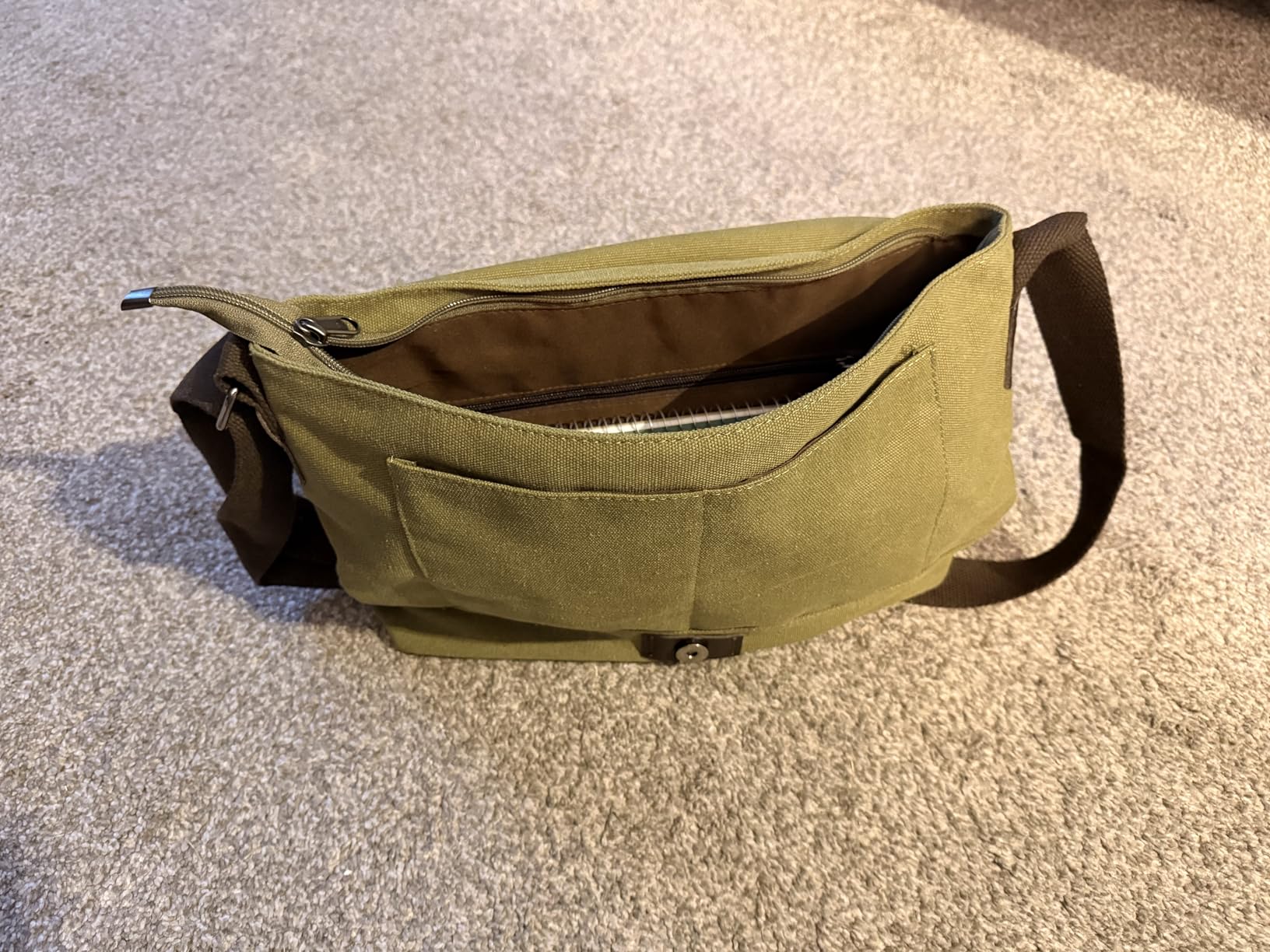 Men's Canvas Messenger Bag, Compact Satchel for Work customer photo 2