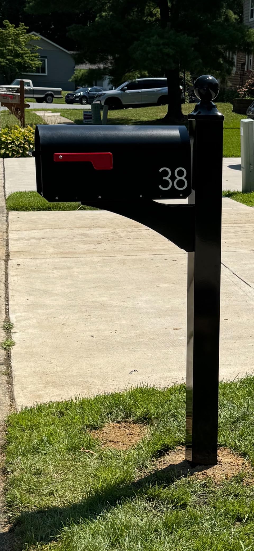 Architectural Mailboxes Landover Aluminum Mailbox Post, Black customer photo 1