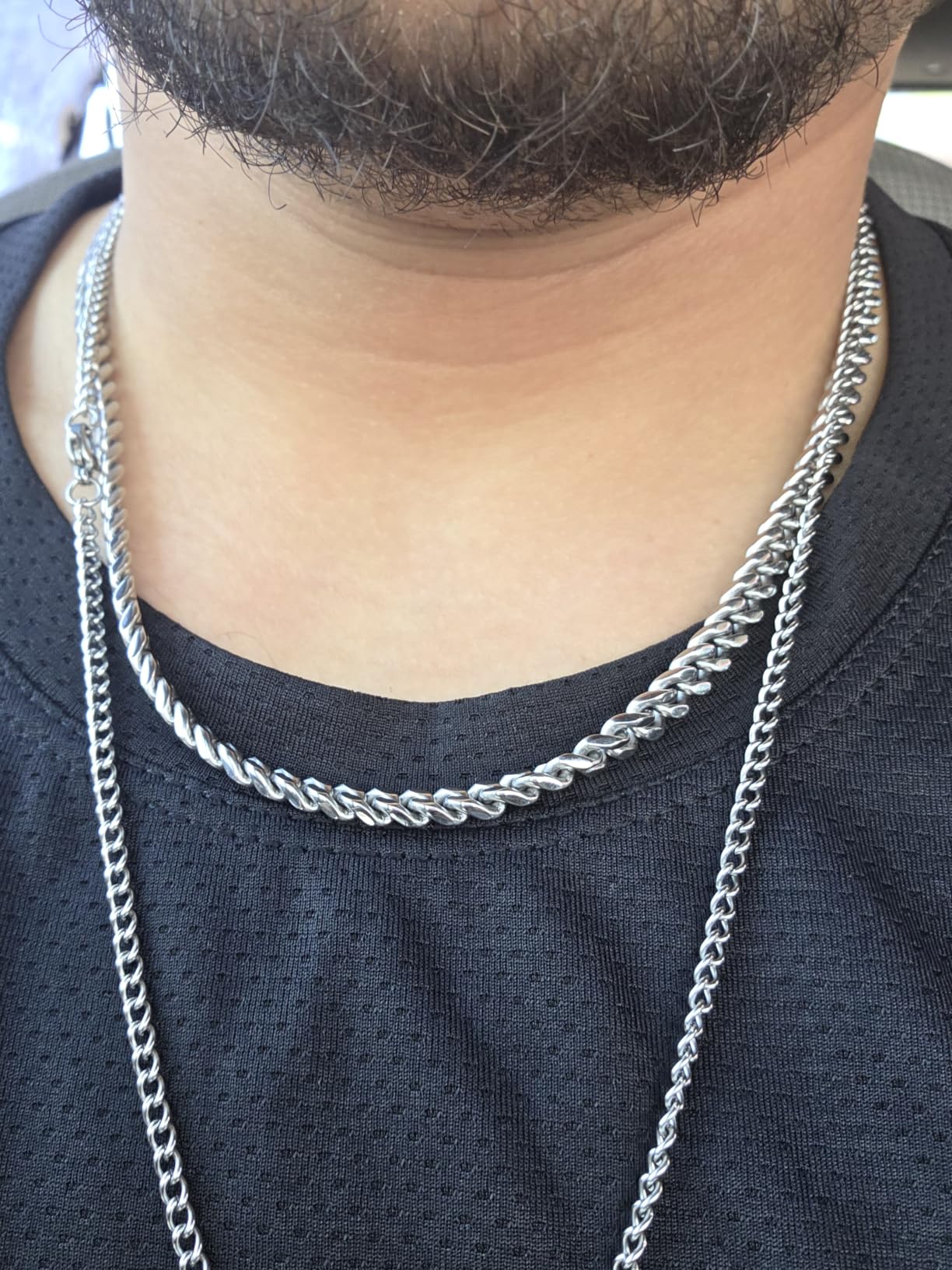 ChainsHouse Cuban Link Chain for Men, Stainless Steel Waterproof Necklace customer photo 1