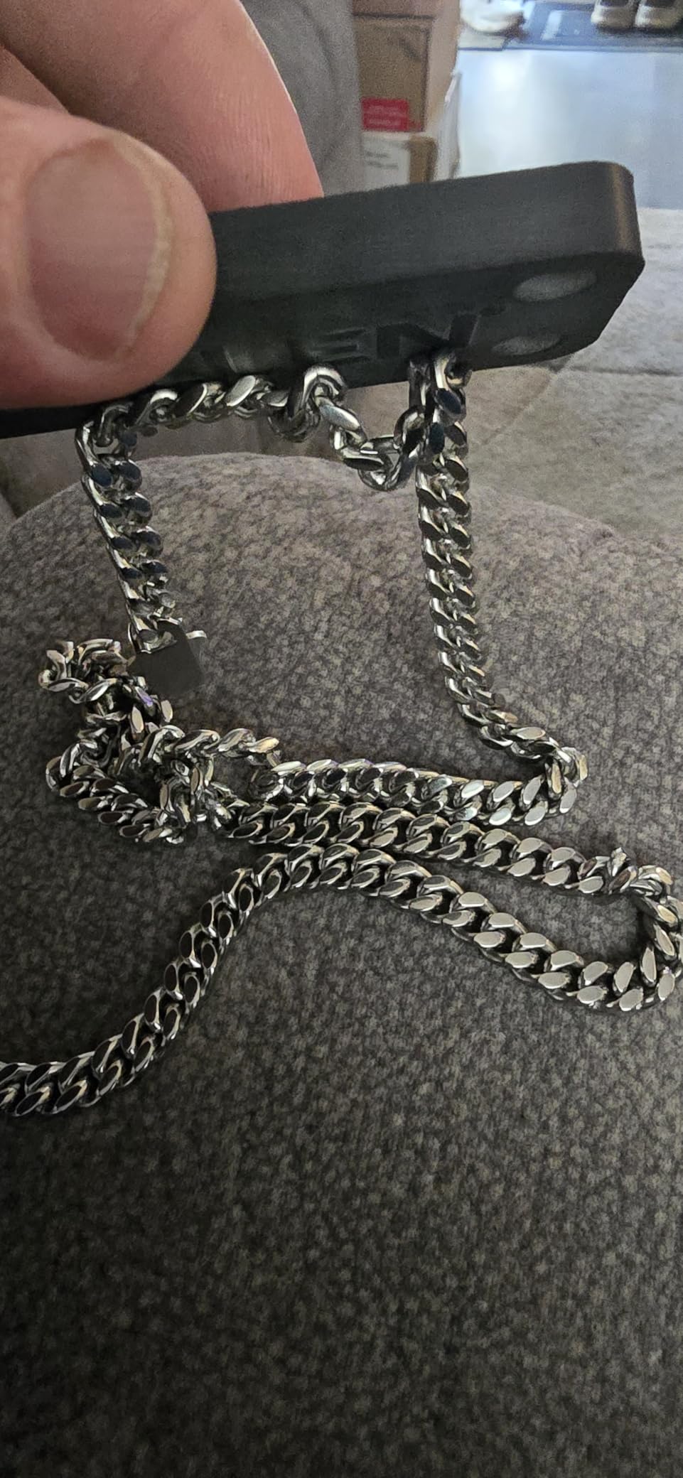 ChainsHouse Cuban Link Chain for Men, Stainless Steel Waterproof Necklace customer photo 2