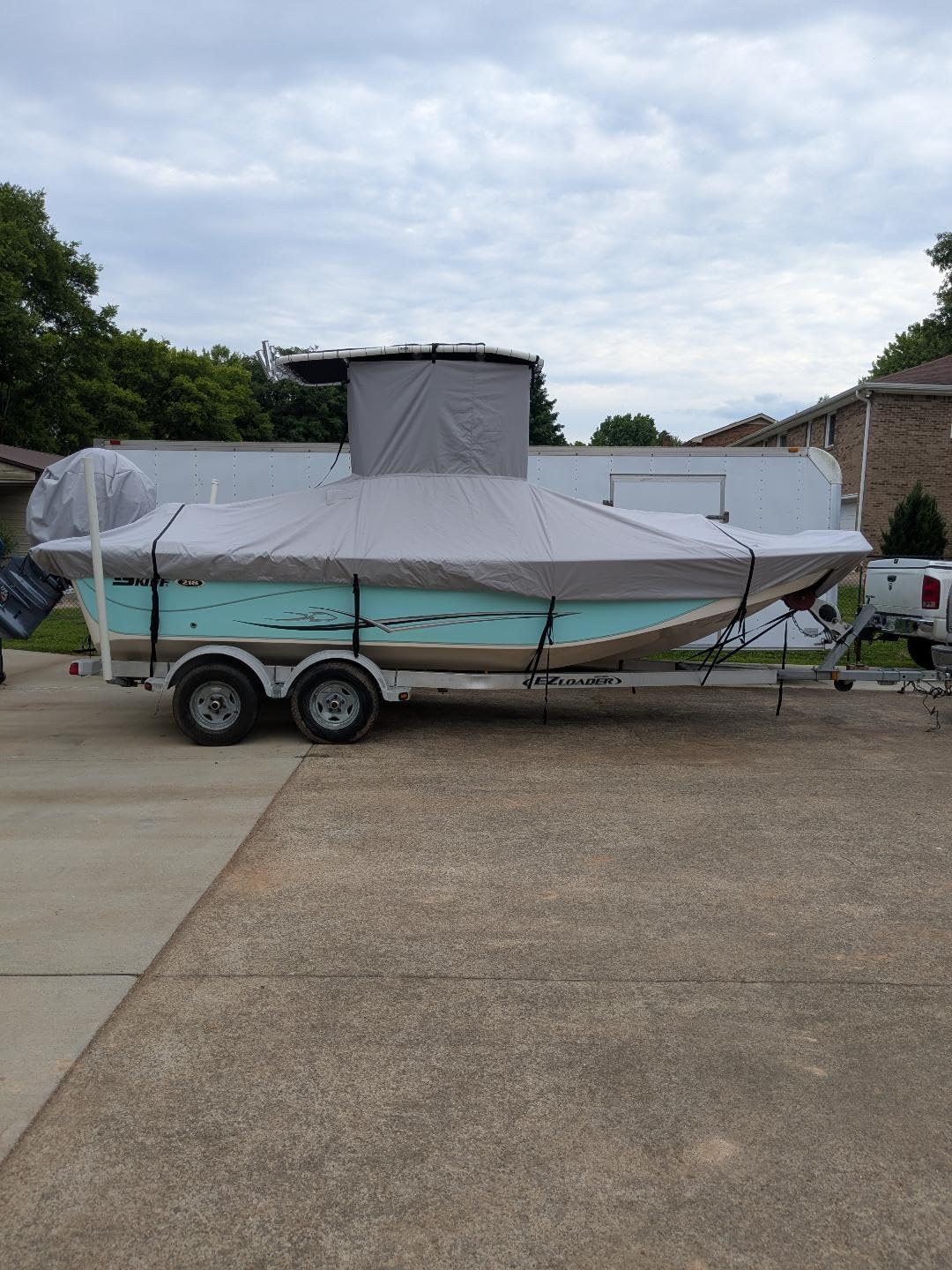 RVMasking T-Top Boat Cover, 1200D Reinforced, Motor Cover, 22'-24', Gray customer photo 1